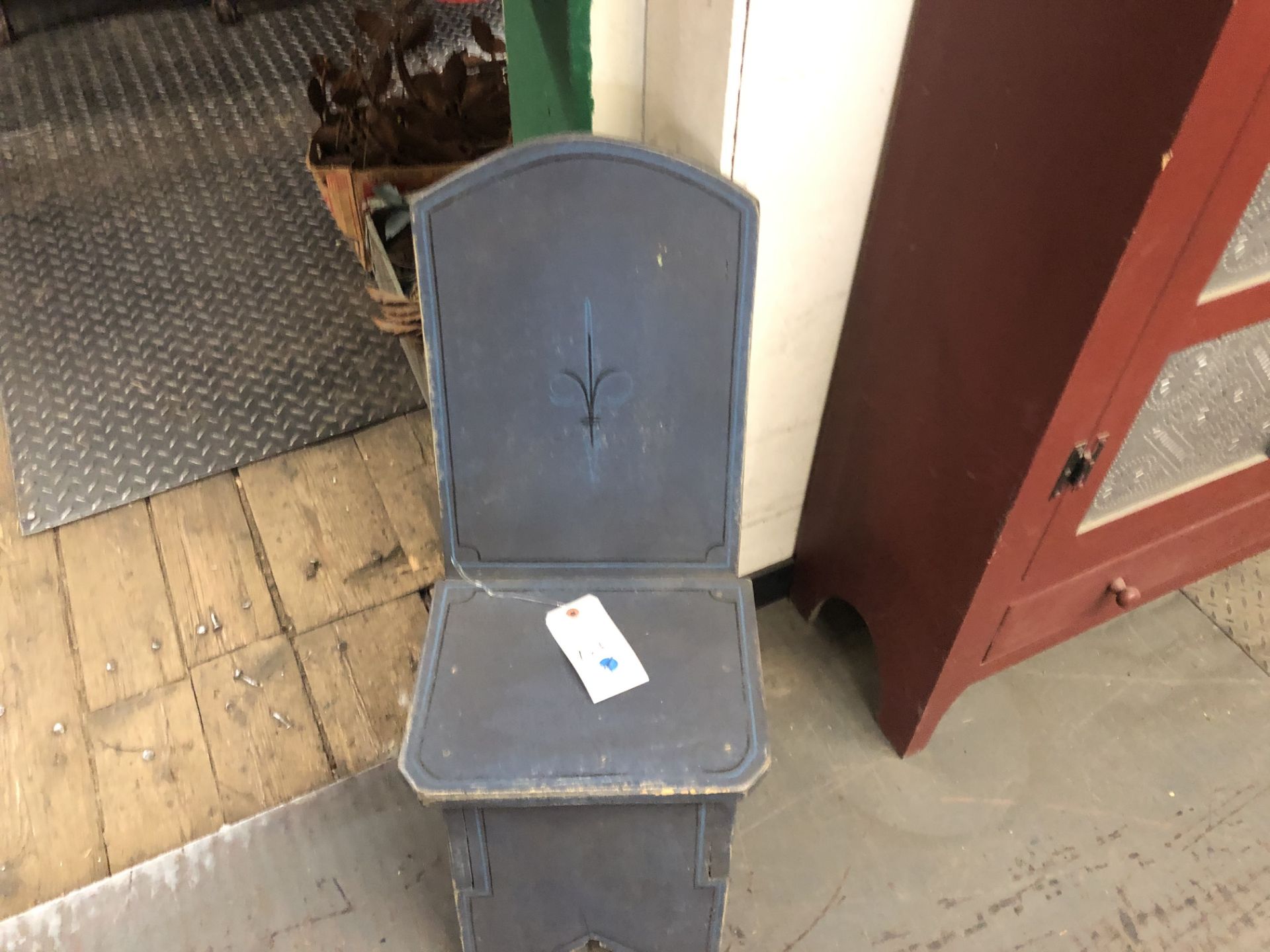 {LOT Vintage Stool, Lantern, Candle Holder, Bicycle Sign