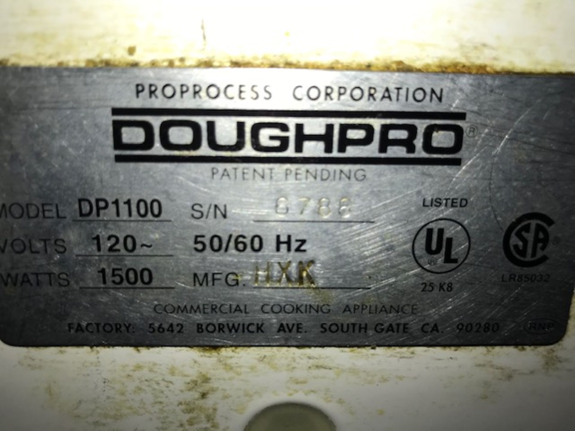 Dough Pro #DP1100 Adjustable Thickness Dough Press Machine, 120V, 50/60Hz, 1500 Watt - Image 2 of 2