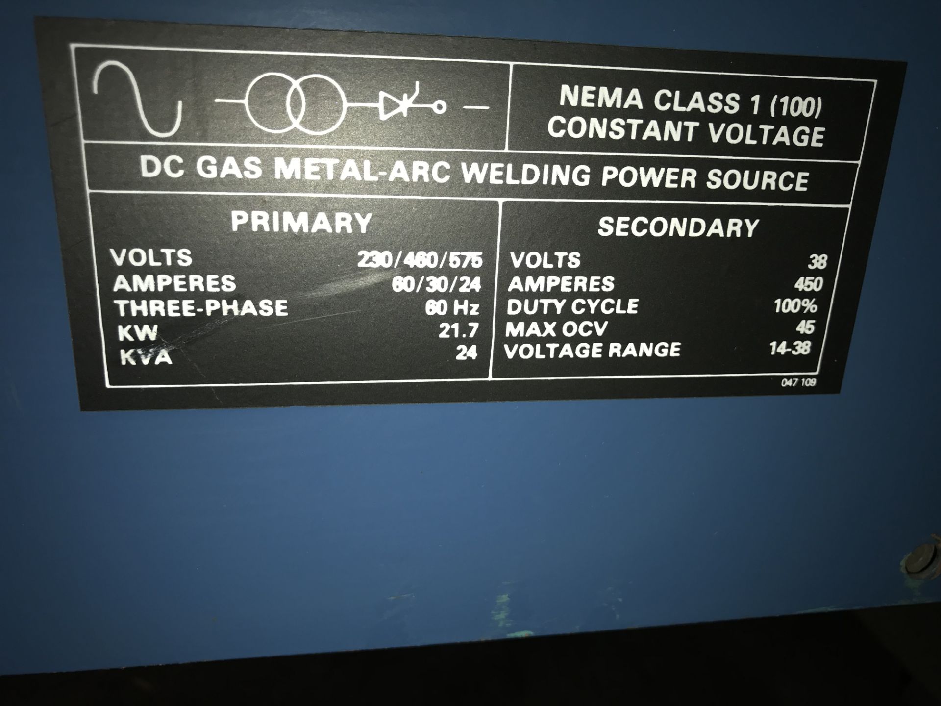 Deltaweld 450 MIG Wlder w/Miller S-52A Wire Feeder - Image 4 of 5