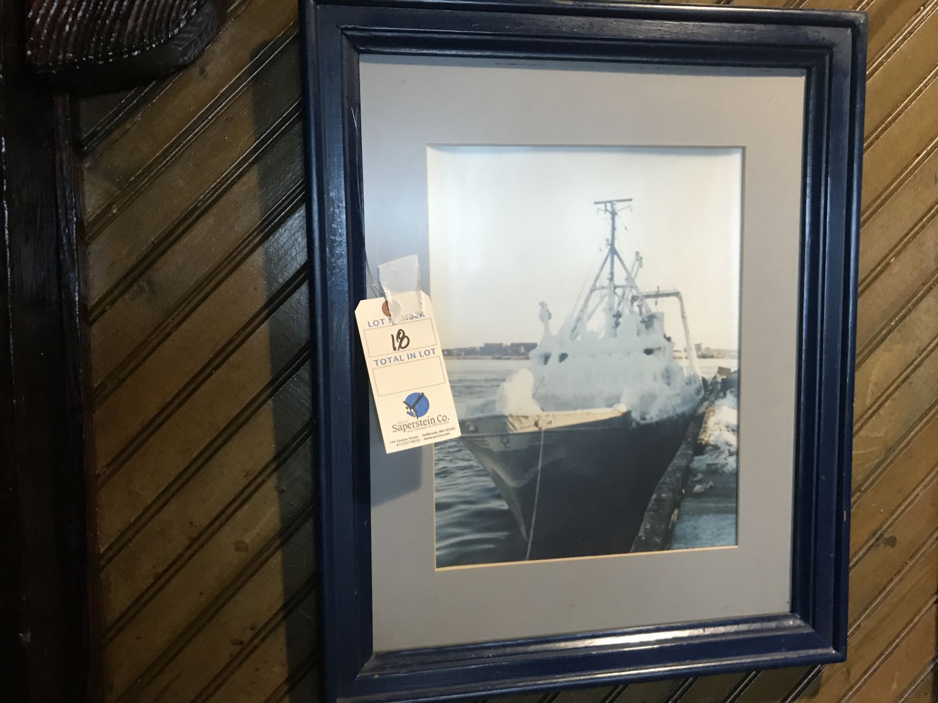 Framed Picture of Ice Encrusted Boat