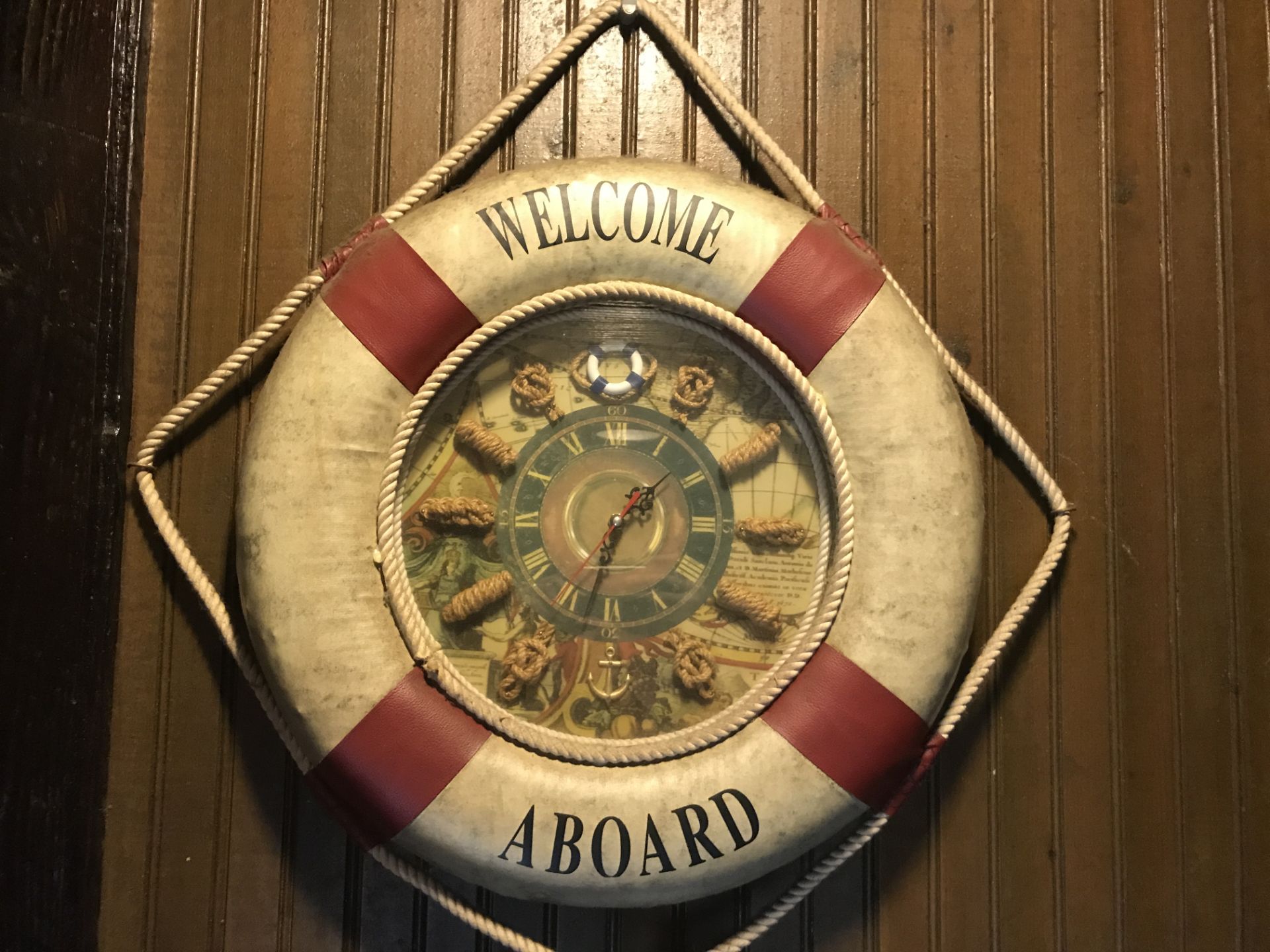 Welcome Aboard Life Ring Clock