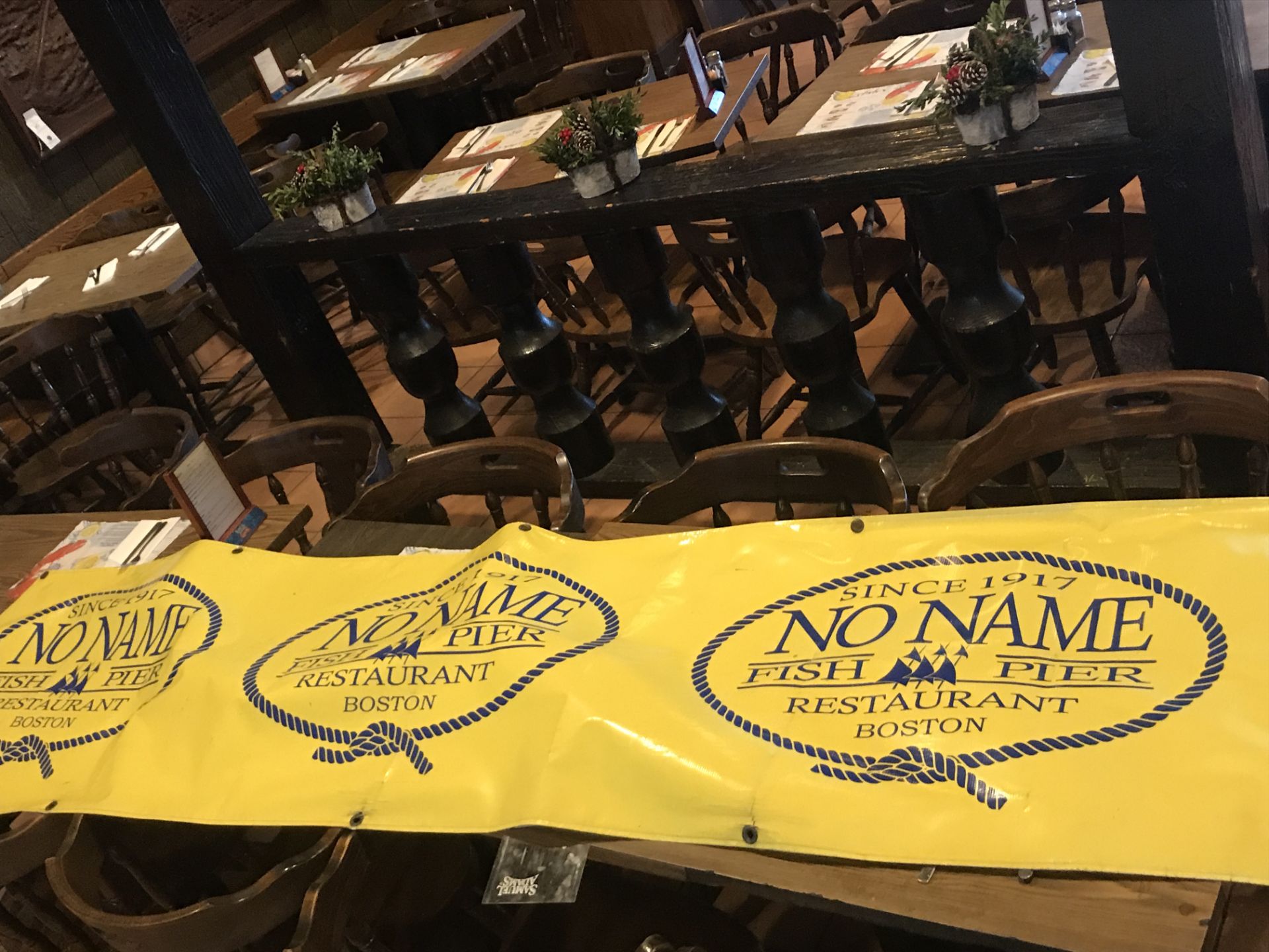 No Name Vinyl Banner 8' Approx.