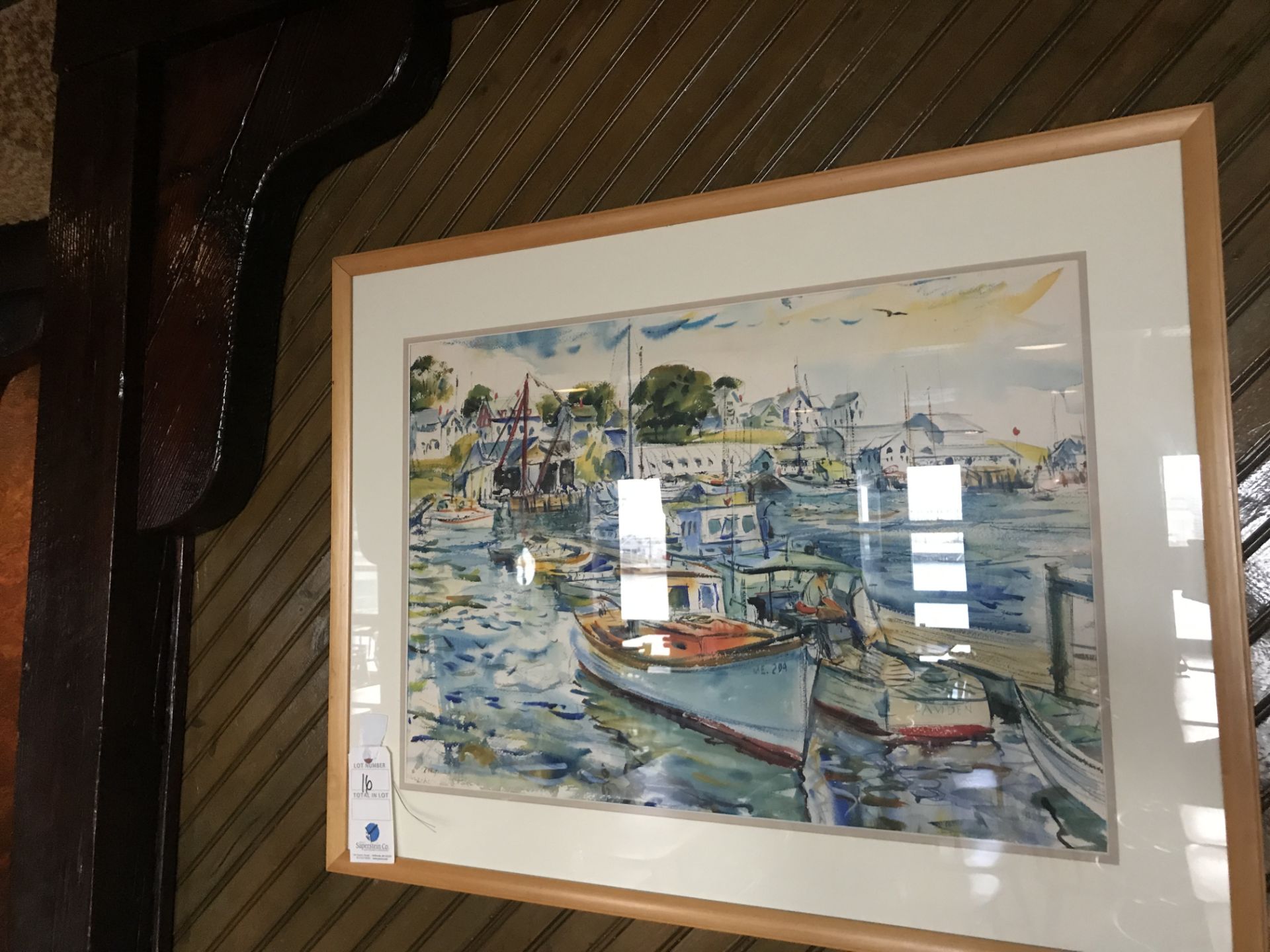 Framed Boat Watercolor Picture