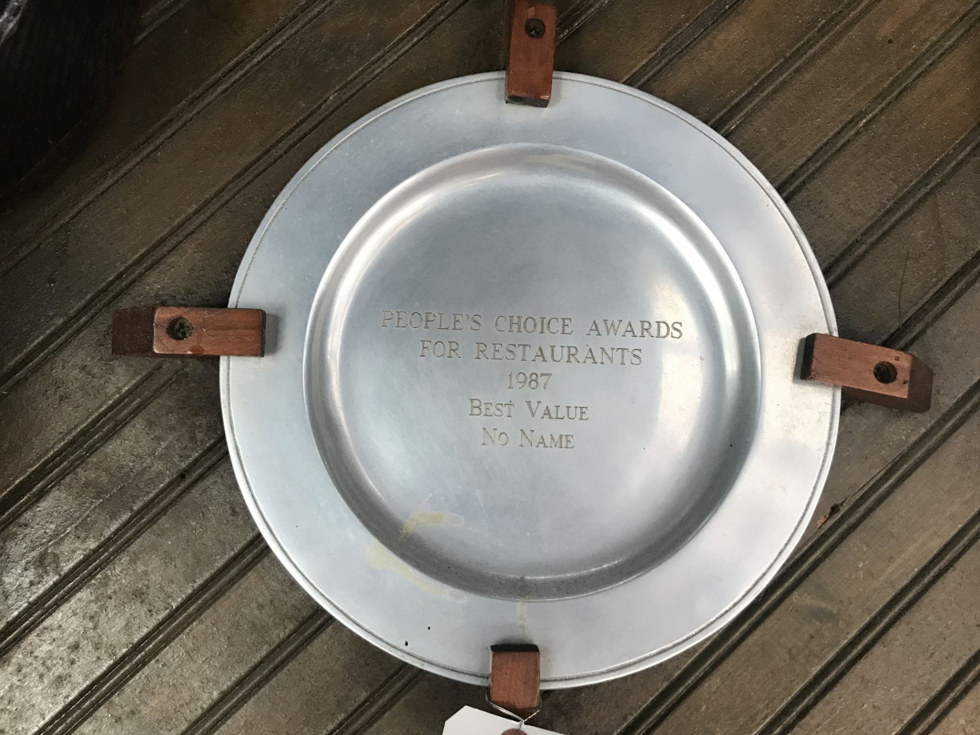 Pewter Plate Award