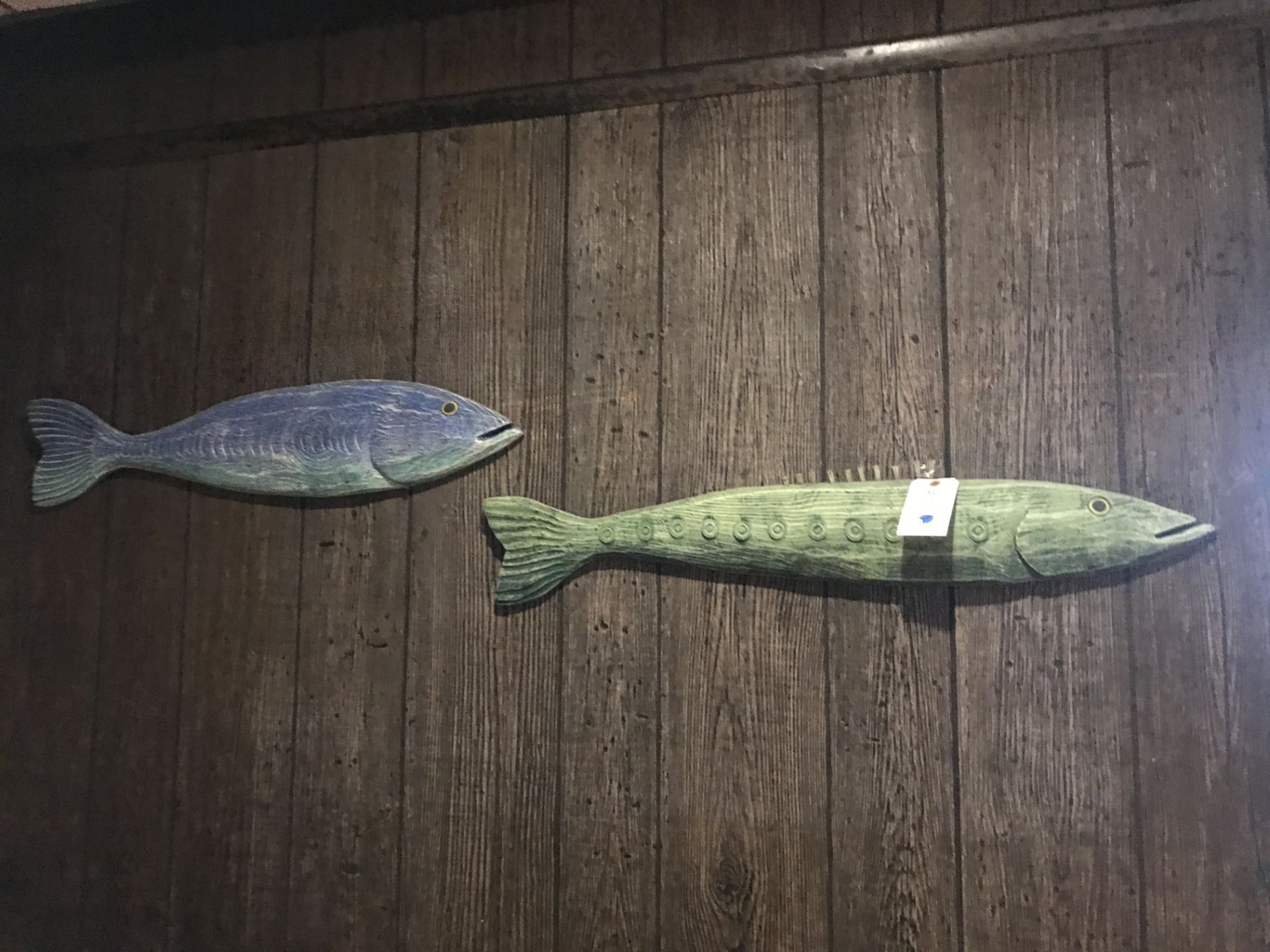 (2) Wood Wall Mounted Fish