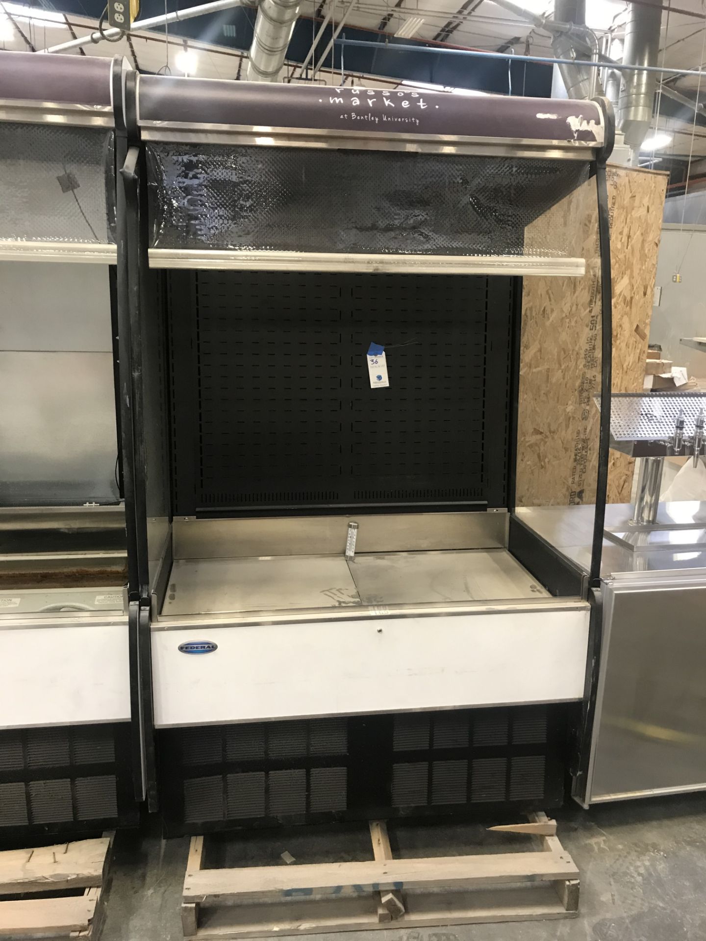 47"W x 79"H x 34"D Self Contained Federal Refrigerated Merchandiser #RSM478 with Drop Down Sneeze