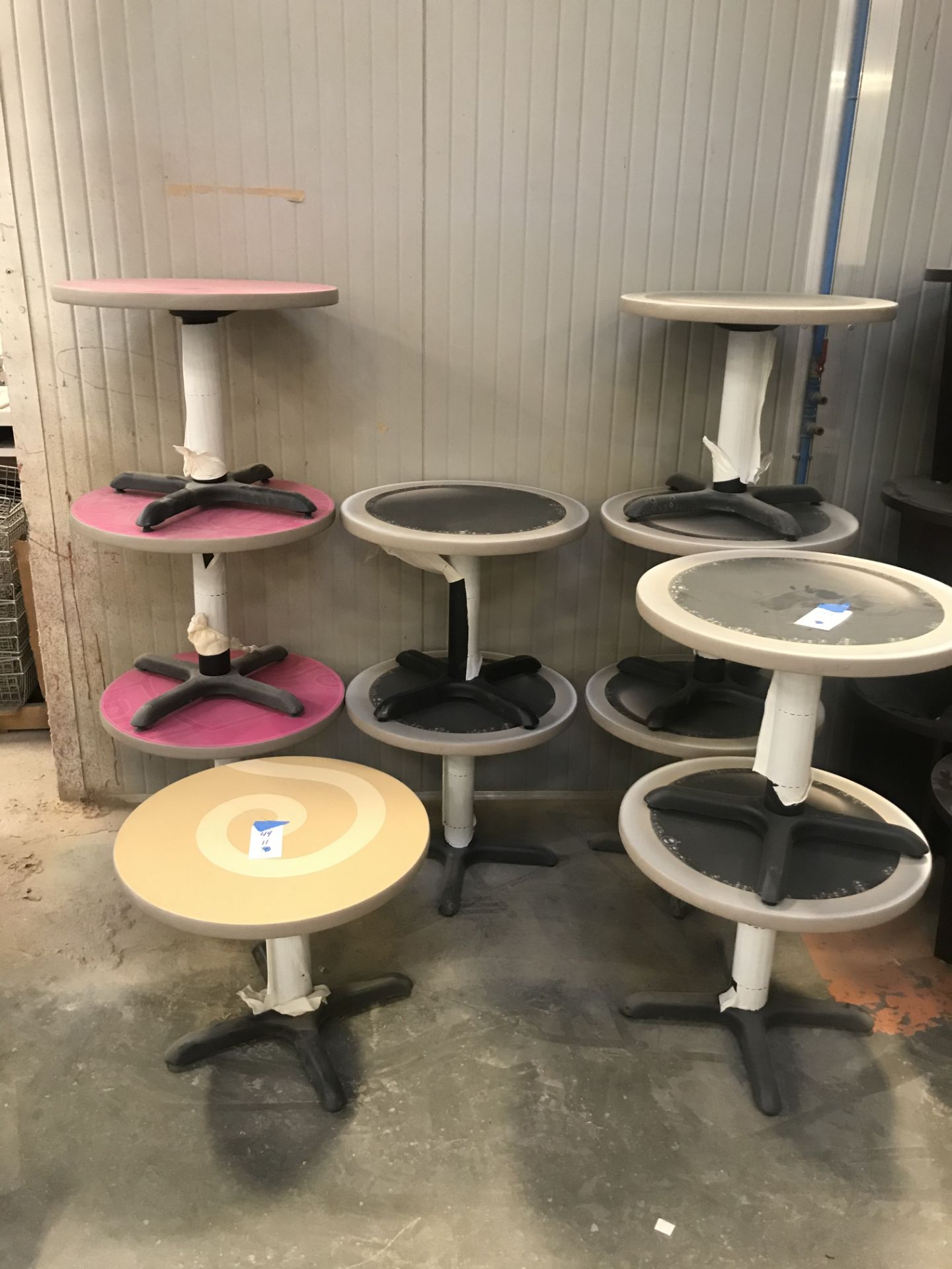 {LOT} (11) Laminate Top, Metal Base 24" Round 20"H Tables - Image 2 of 2