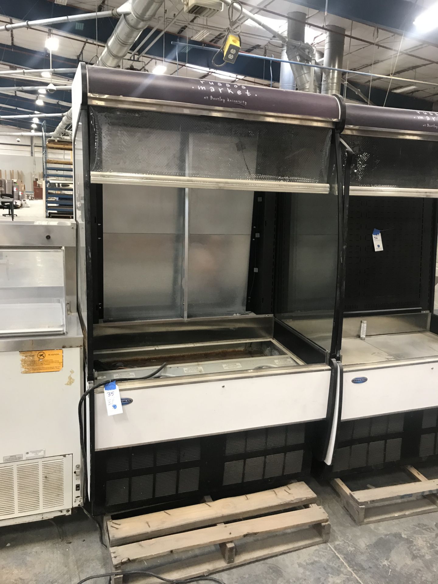 47"W x 79"H x 34"D Self Contained Federal Upright Refrigerated Merchandiser #RSM478 with Drop Down