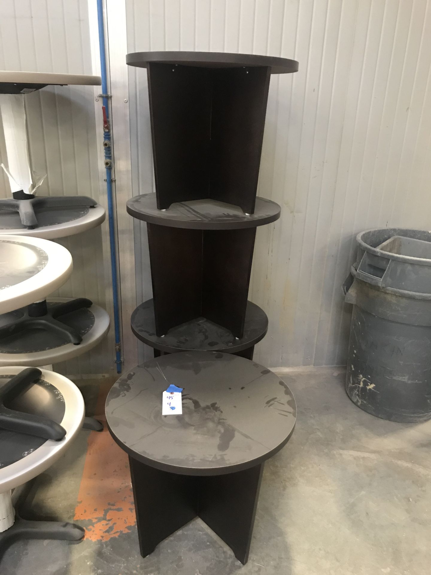 {LOT} (4) 20"H, 24"Round Wood Tables - Image 2 of 2
