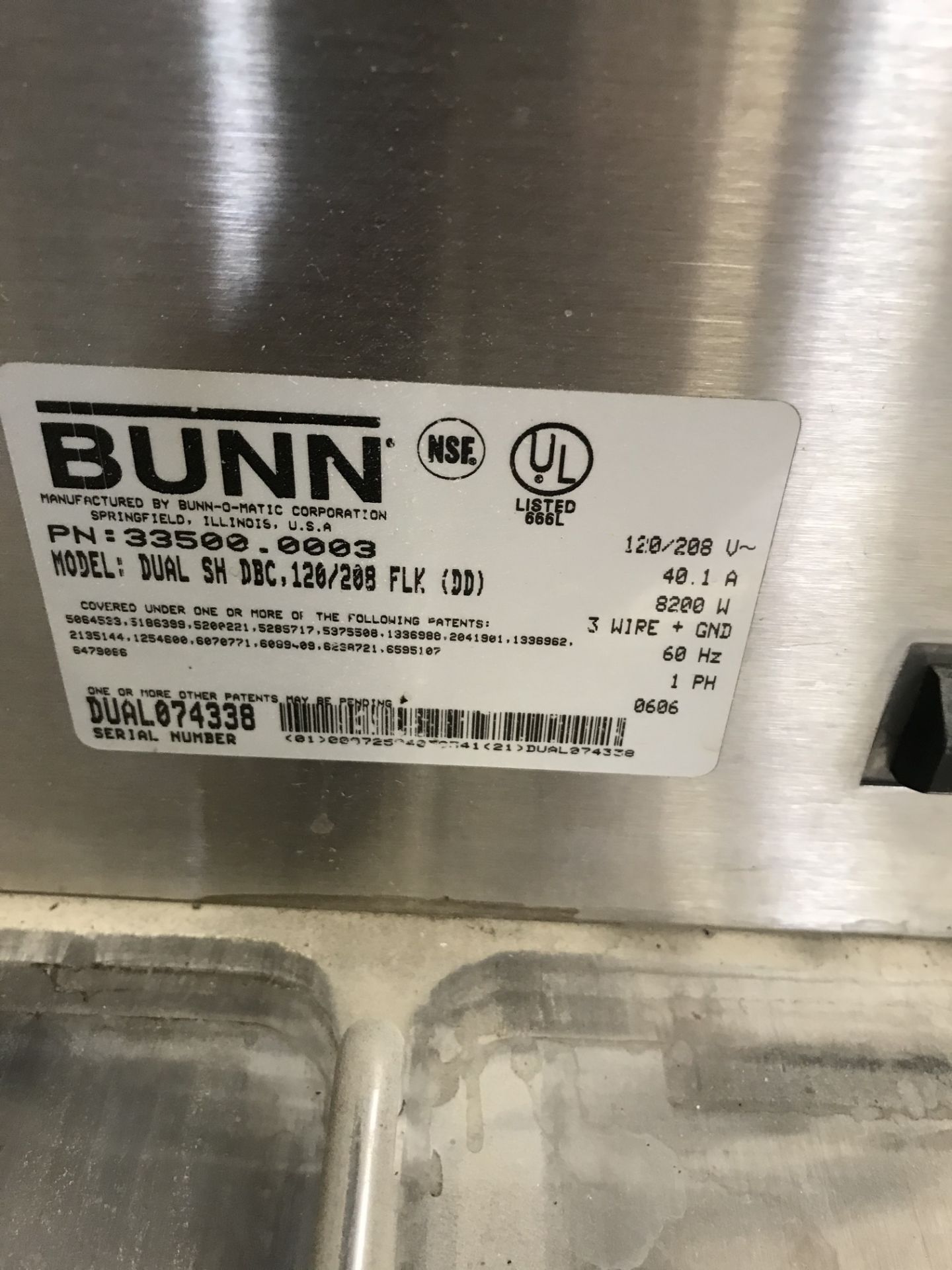 Bunn Dual, Digital Brew Control Coffee Machine #DualSH SN:074338 with (2) Server Stands #SHServer - Image 2 of 2