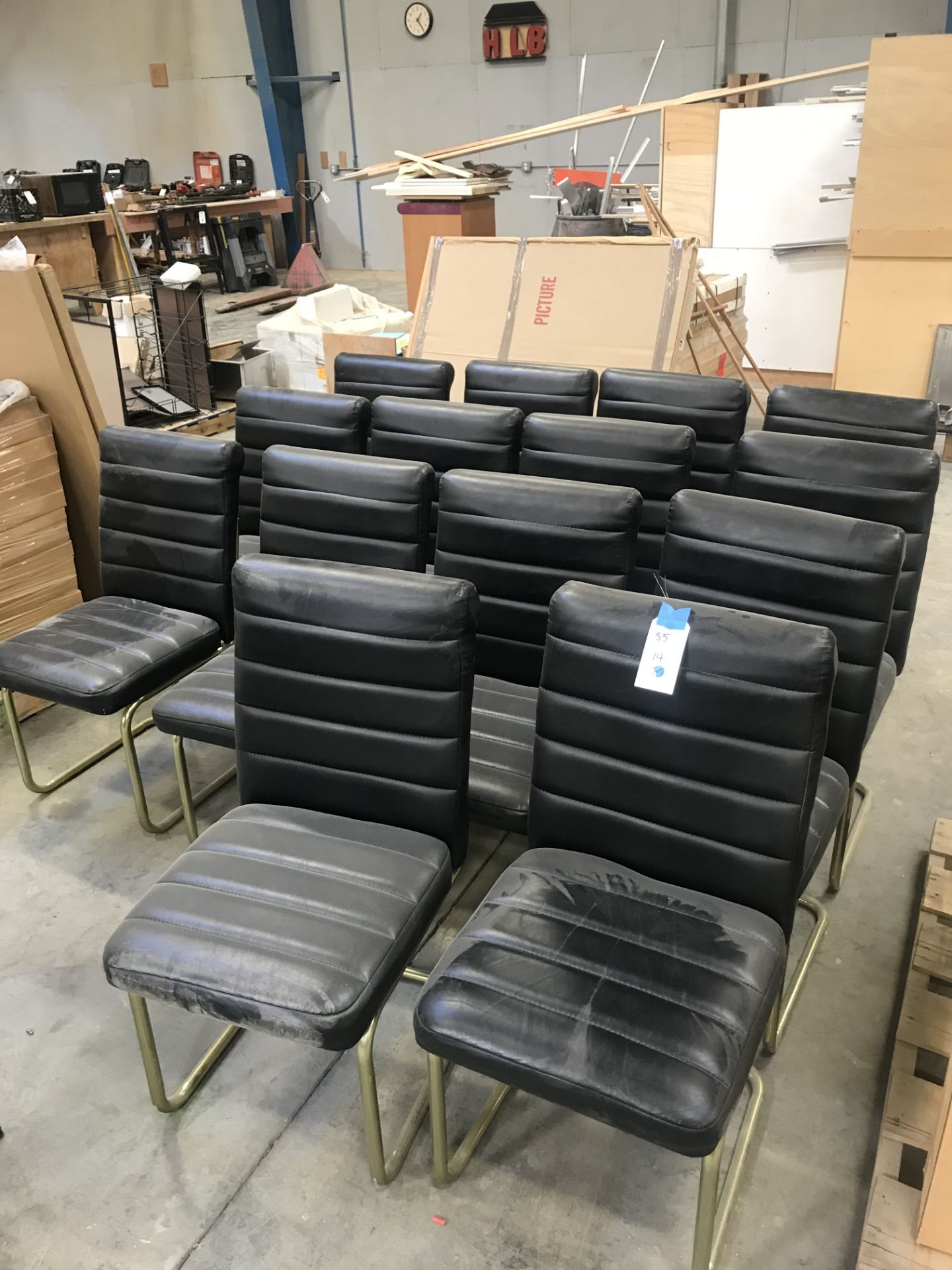 {LOT} (14) Stoneville Metal Base, Upholstered Seat and Back Chairs