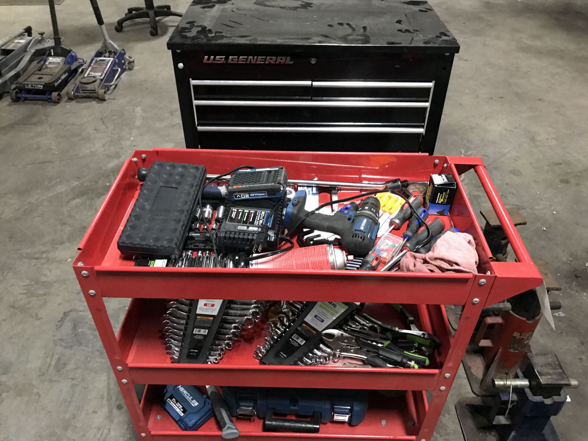 {LOT} 2 Tool Carts w/Tools