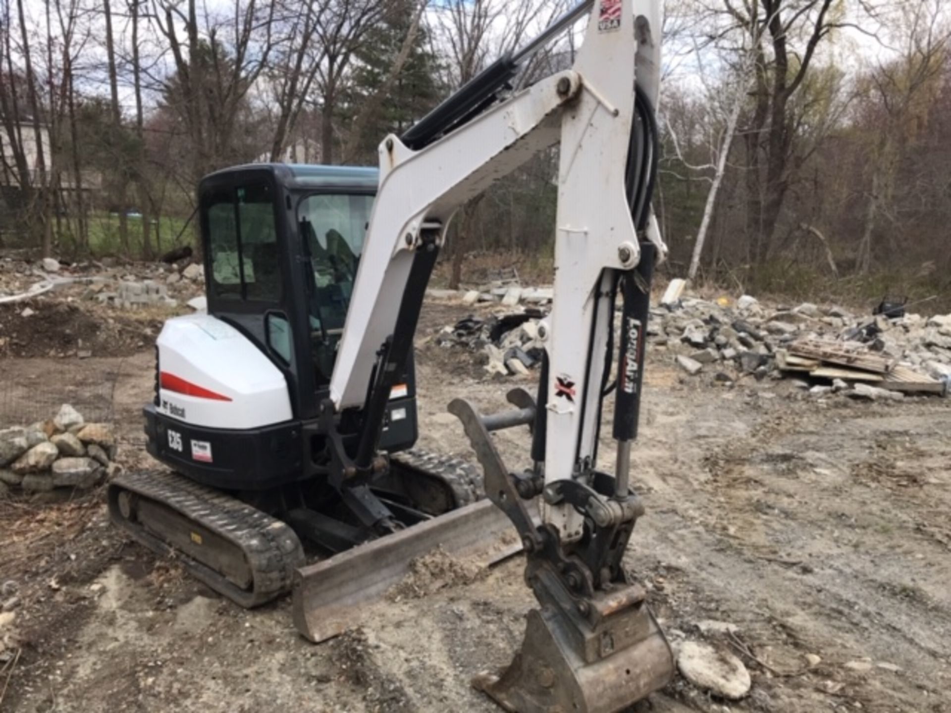 2016 Bobcat E35 Mini Excavator, PIN: AR1K12913, Hours: 1135, Rubber Tracks, Enclosed Cab with Air