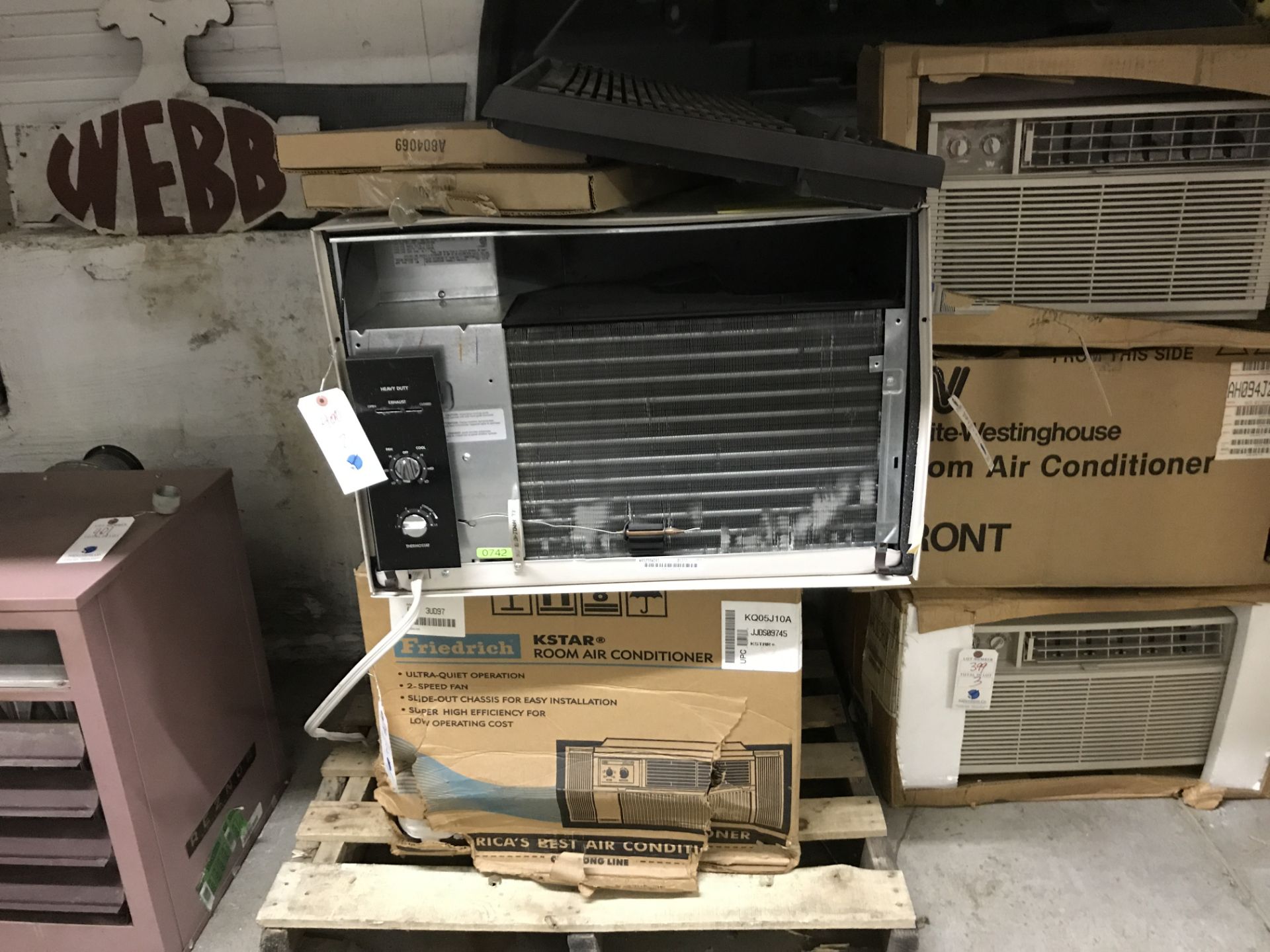 {LOT} (2) Assorted Friedrich and Westinghouse Window Air Conditioners