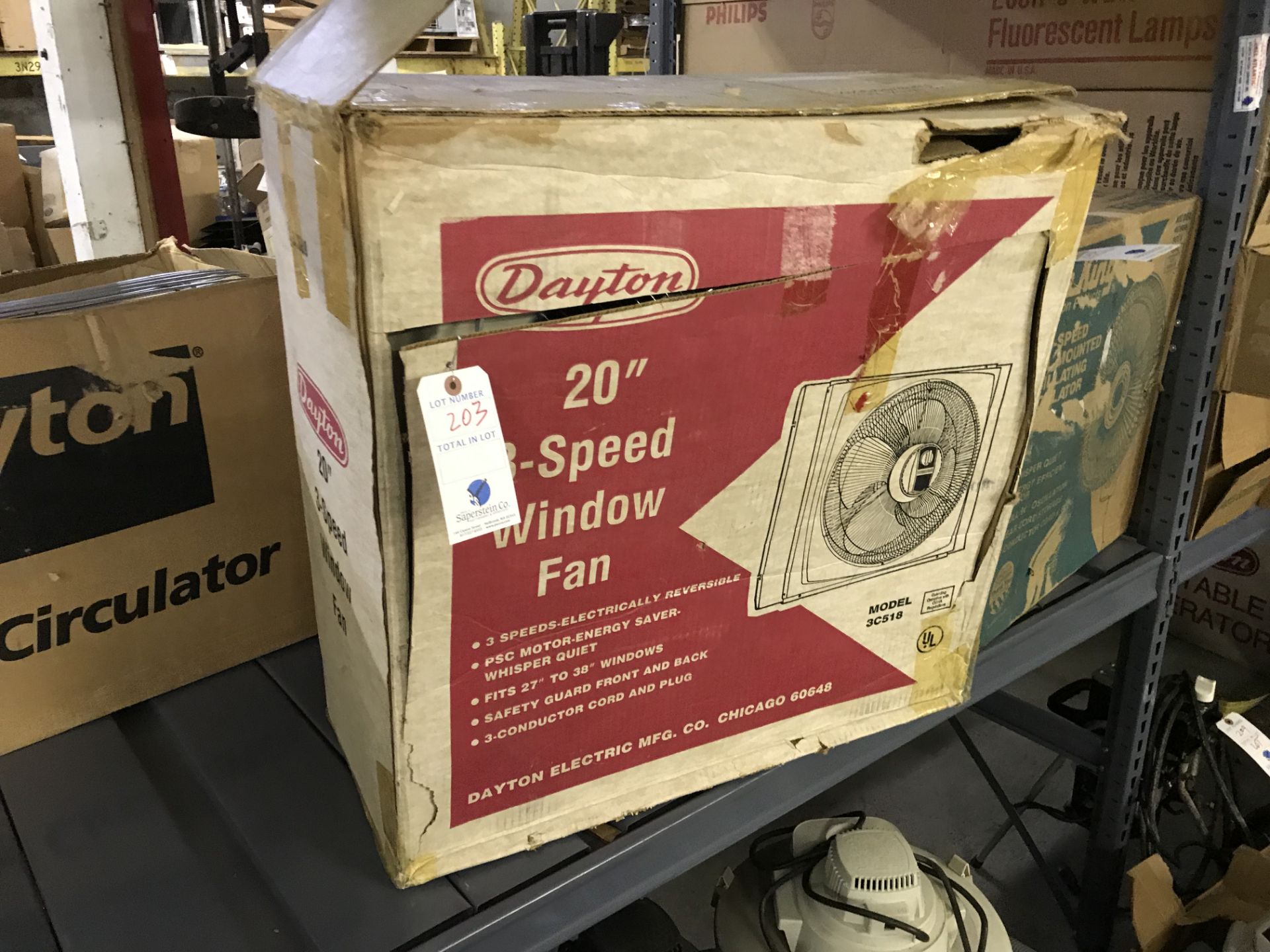 Dayton 20" 3-Speed Window Fan NOS