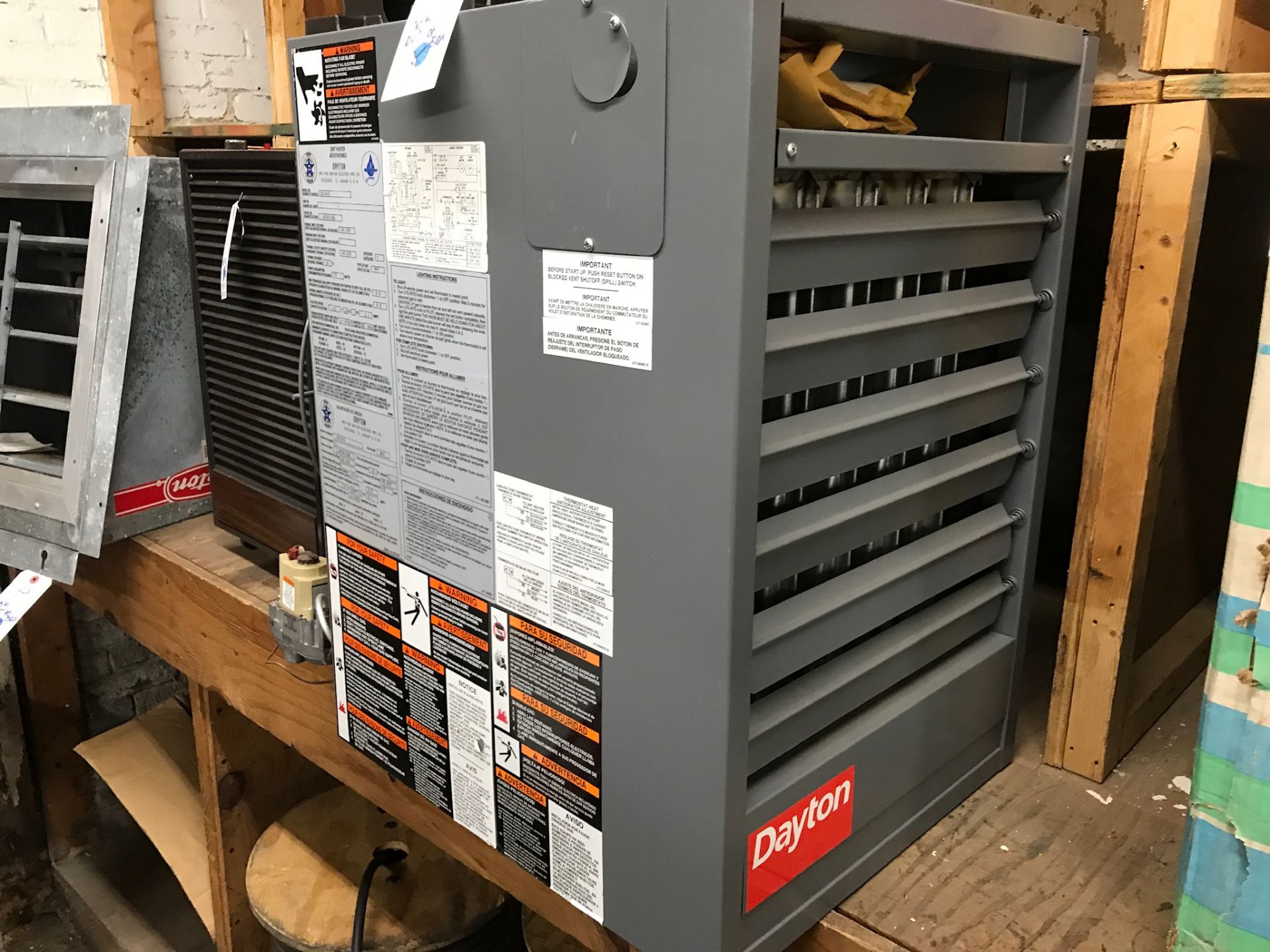 New Out Of Box, Dayton #3E404D 60,000BTU Natural Gas Heater Single Phase