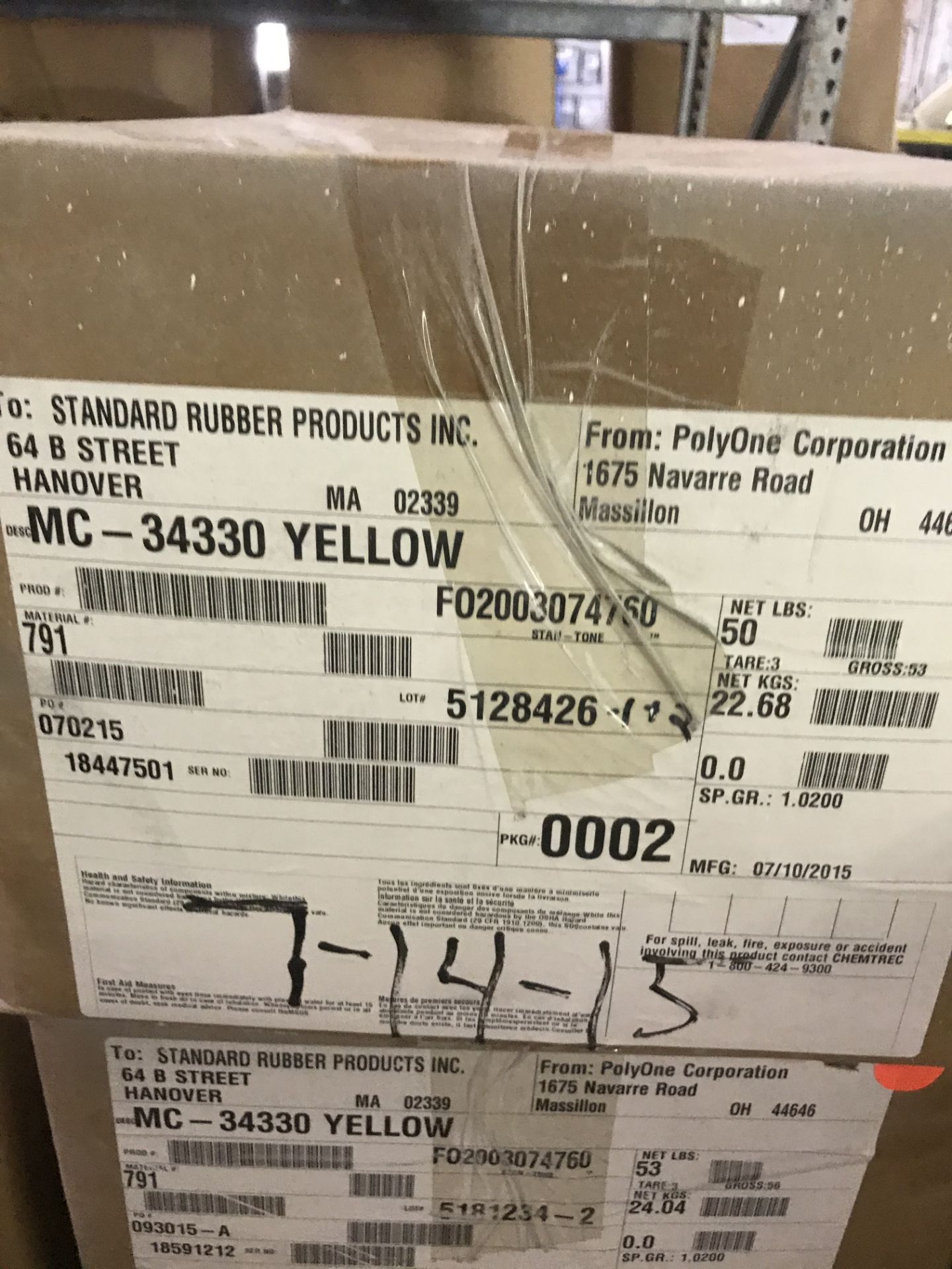 {LOT} 5 x 50 Lb. Bags of MC 34330 Yellow - Image 2 of 2