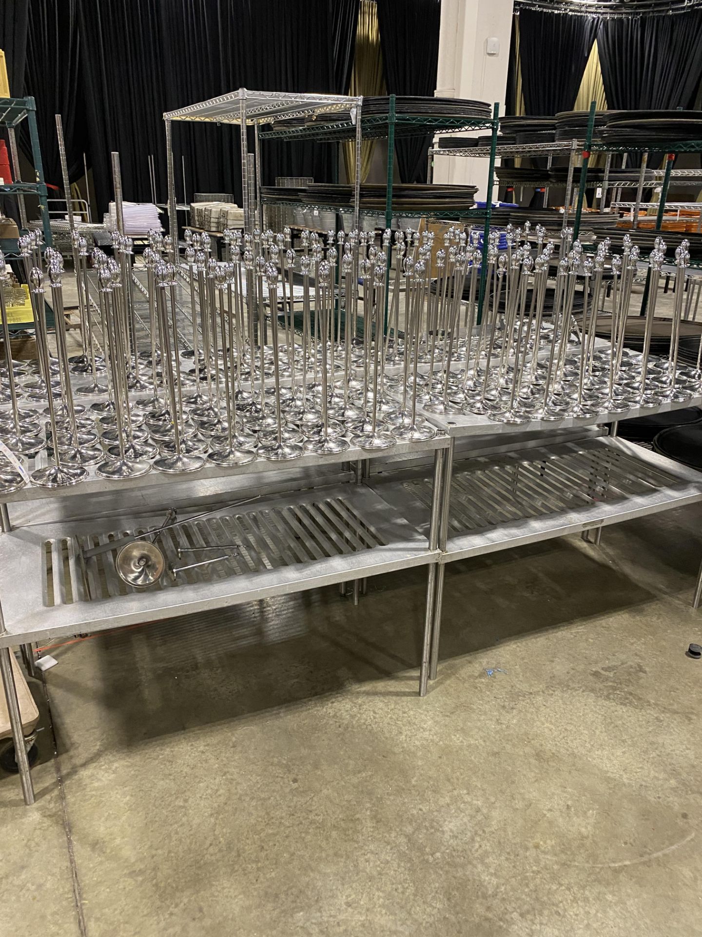 (4) 48" x 24" x 35"H Galvanized Stands w/Undershelf