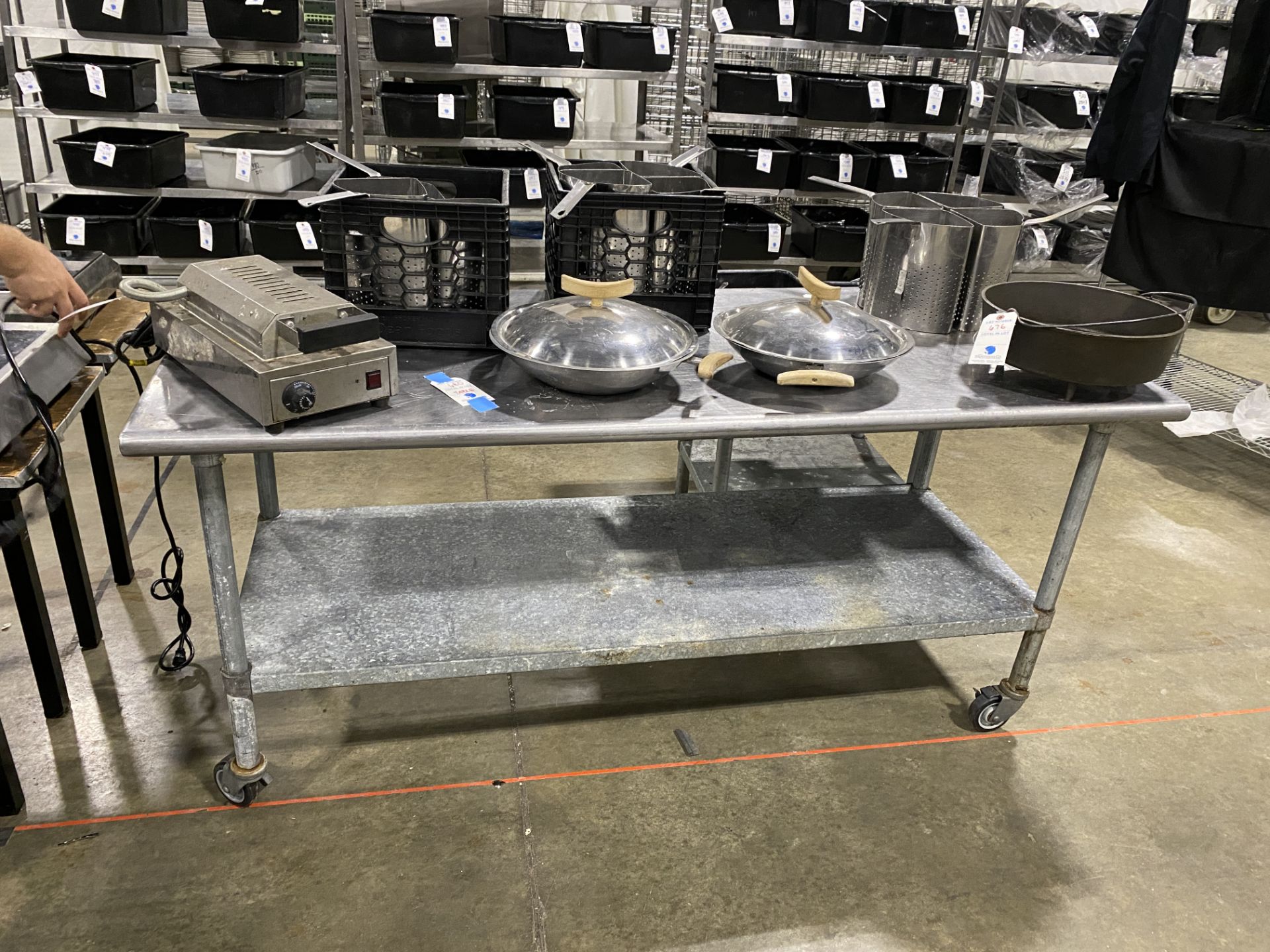 72" x 30" x 33" SS Top Galvanized Portable Table