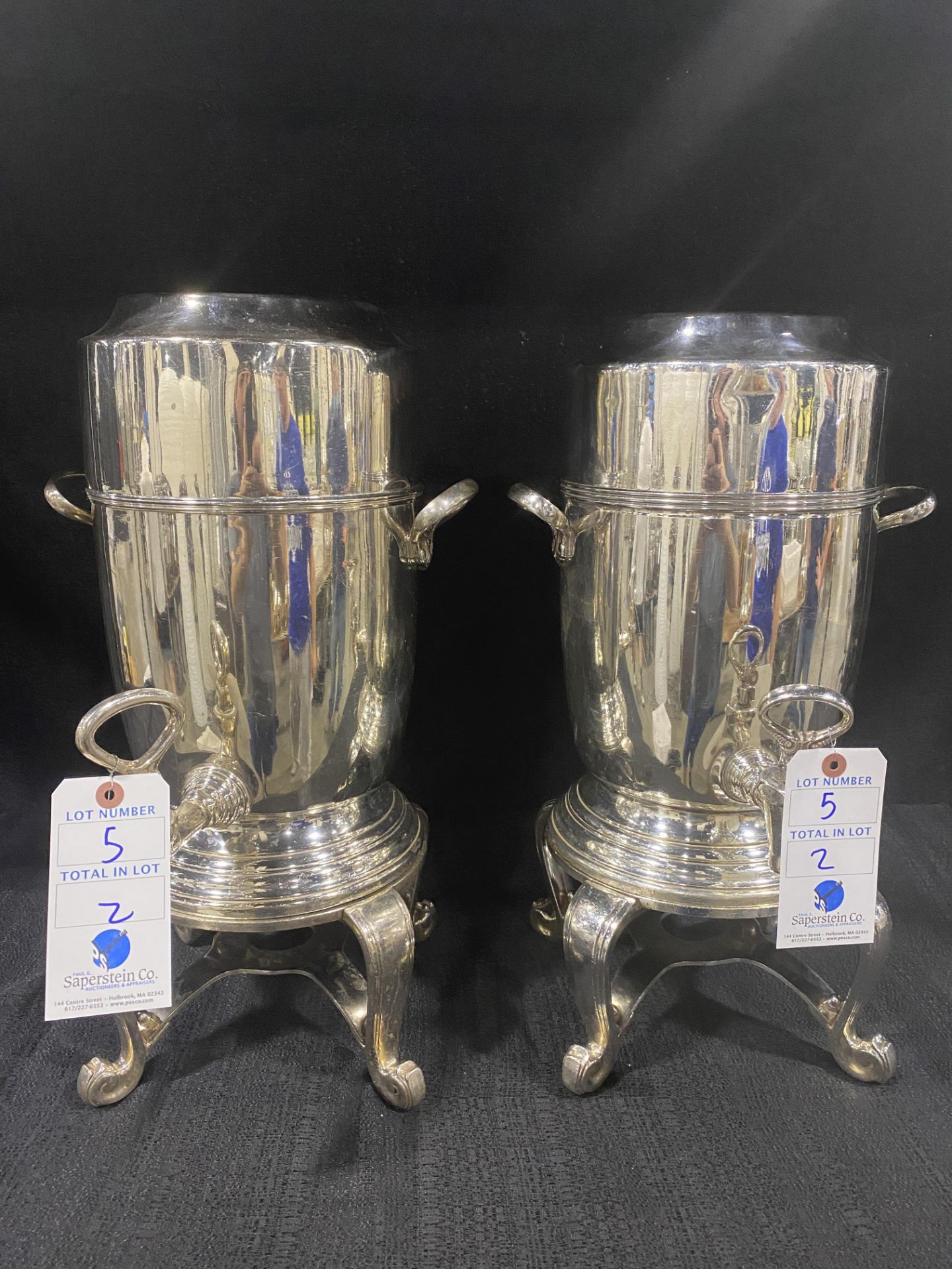 2 Piece Sambonet 1.5 Gallon Silver Coffee Urn (Base & Urn Only)