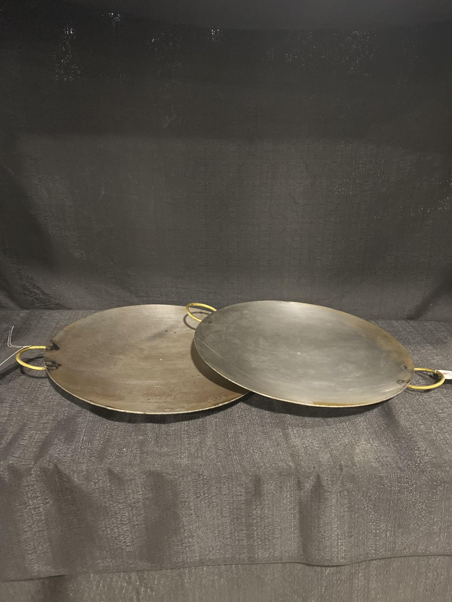 (2) 19" Flat Wok w/Brass Handles