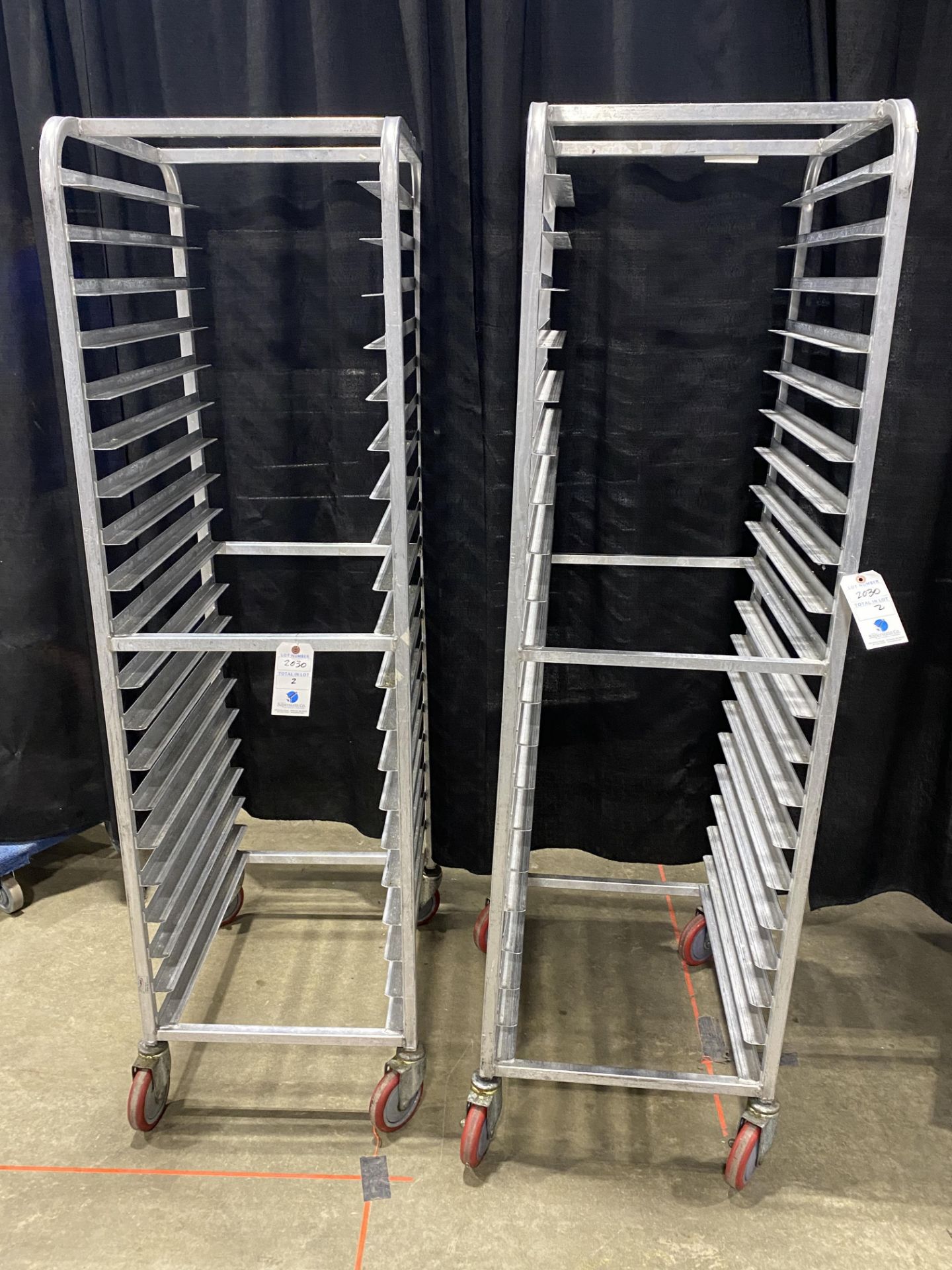 (2) Aluminum Portable Pan Racks