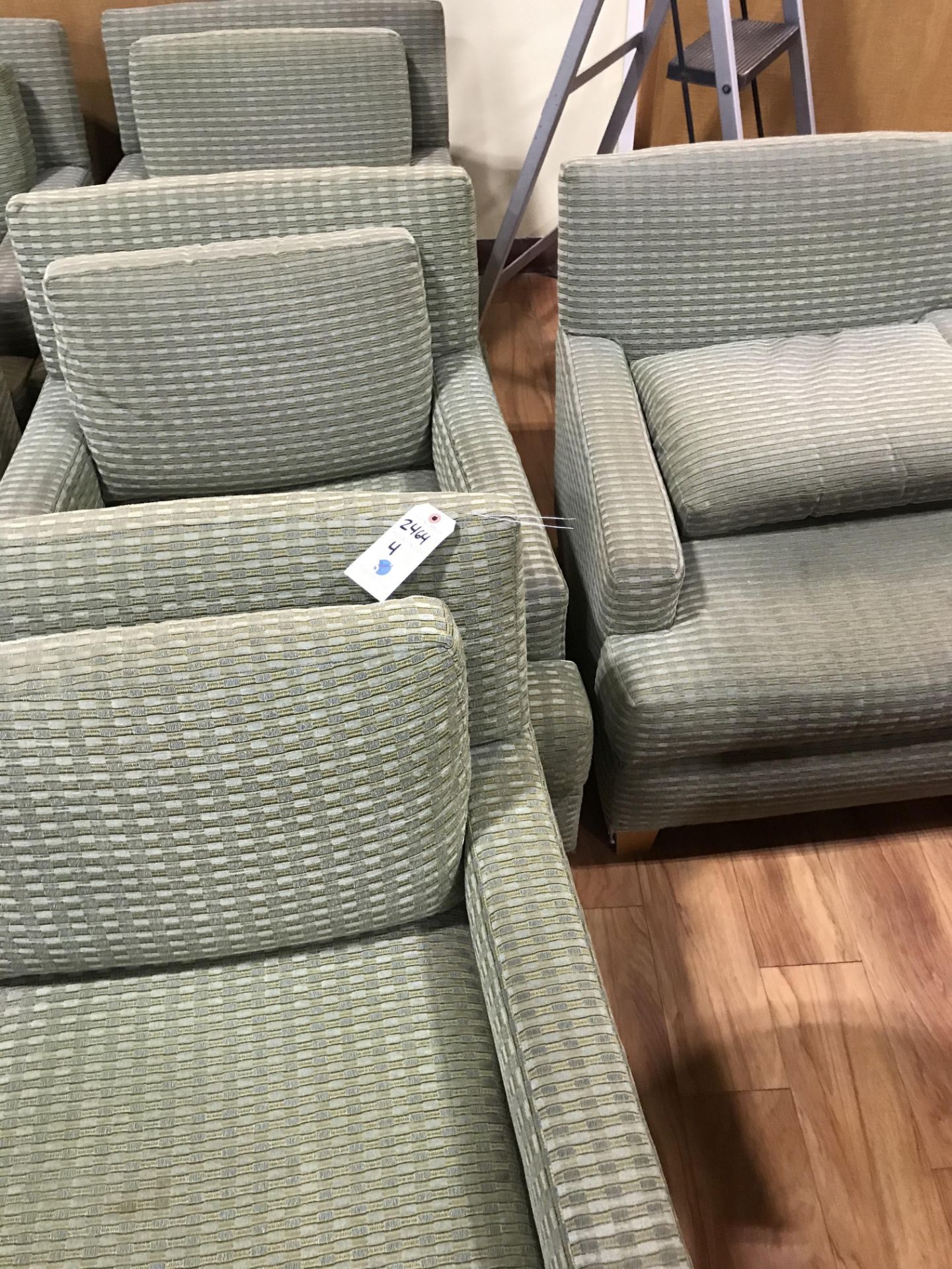 (4) Fully Upholstered Wood Base Arm Chairs