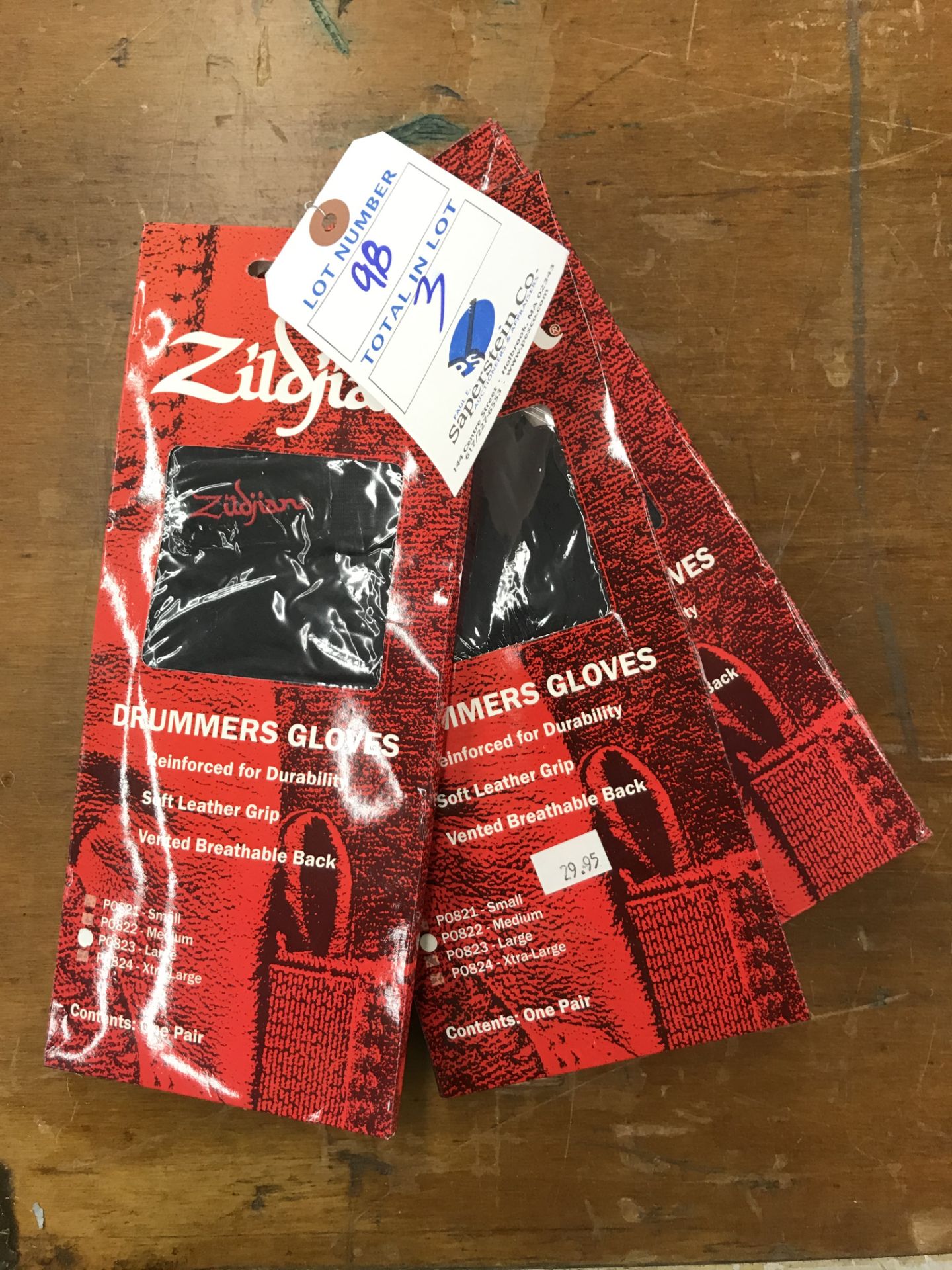 (3) Pairs of Ziljan Drummer Gloves (NIB)