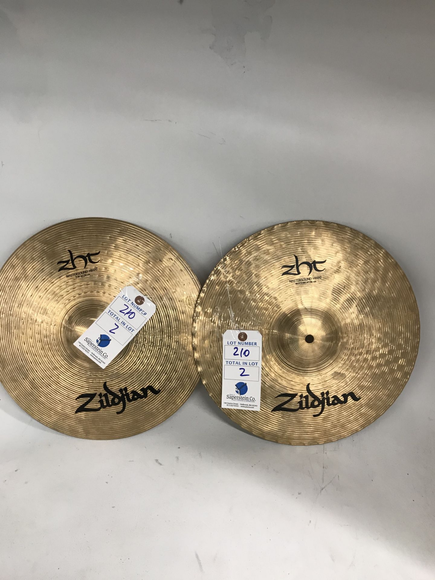 (2) Zildjan #ZHT Master Sound High Hat Bottom 14" & Top 14"