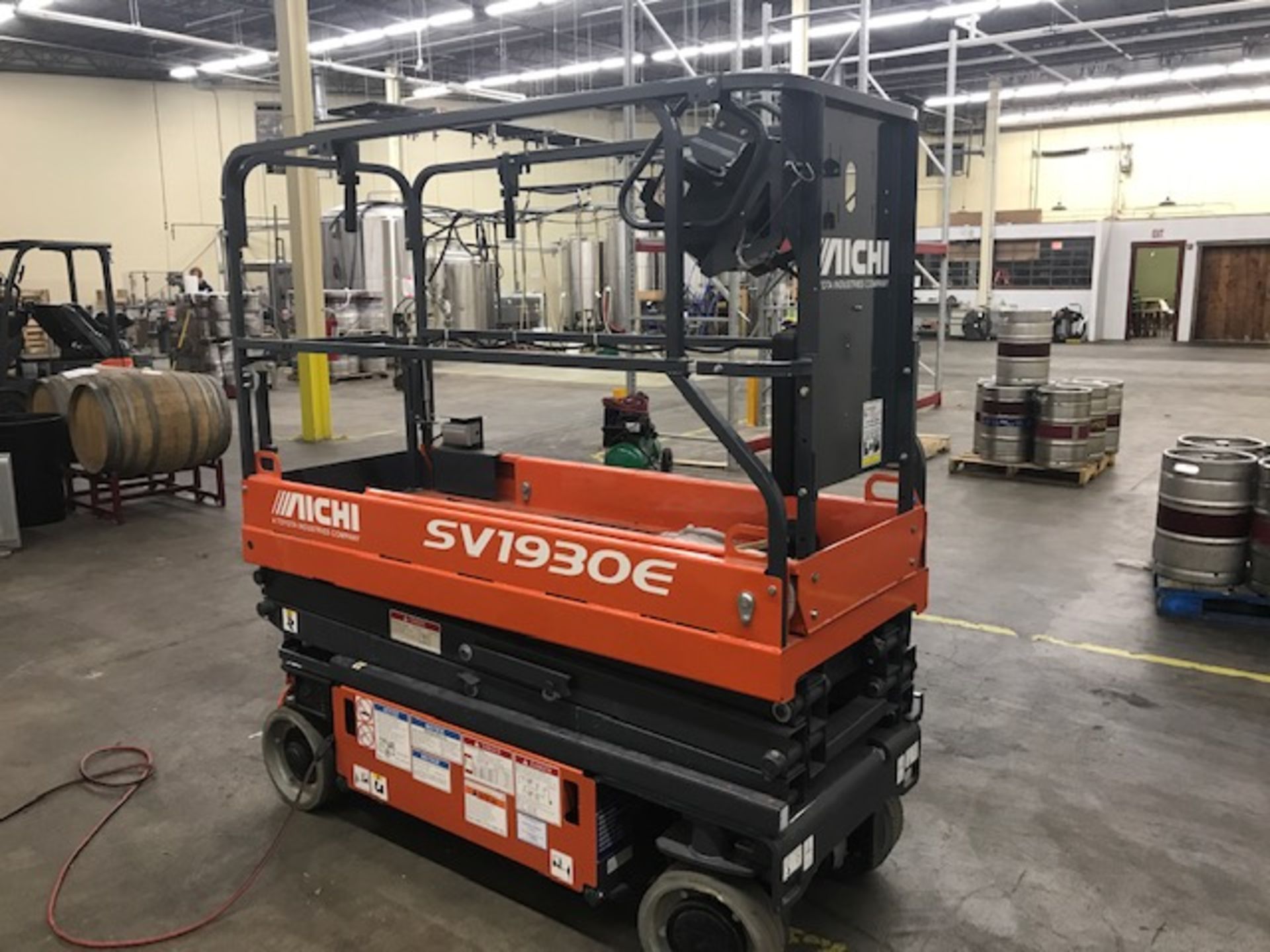 2018 AICHI SCISSOR LIFT SV1930E, 19' Electric Scissor Lift, Hrs: TBD, Weight Cap: 500 Lb., Serial # - Image 3 of 3