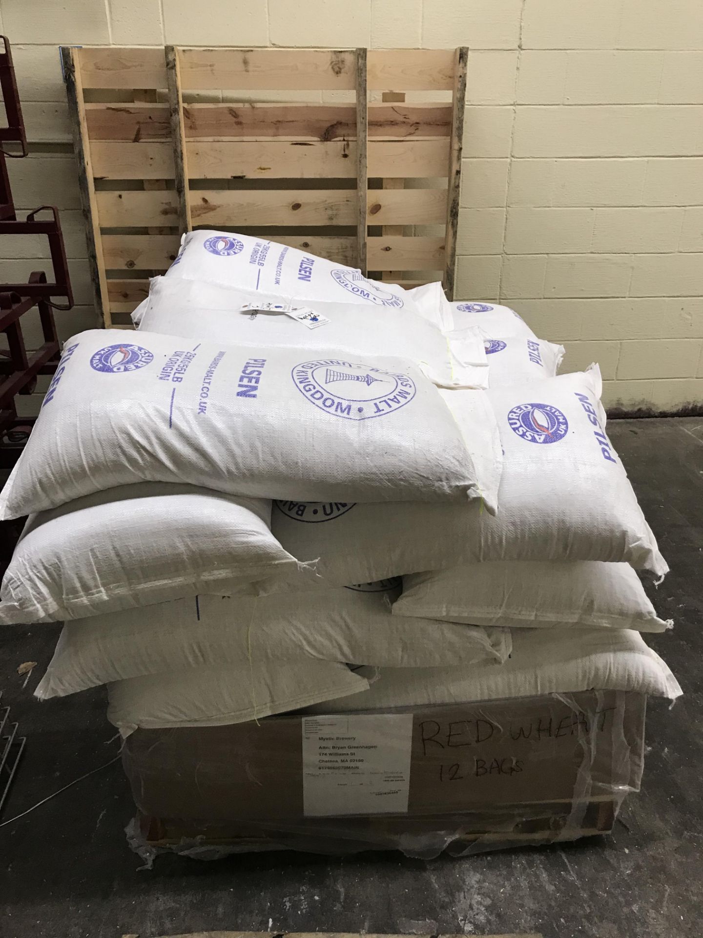 {LOT} On 2 Pallets 55 Lb. Pre Milled Ground Mill Grain Pilsen Malt Approx. 60 Bags - Image 2 of 3