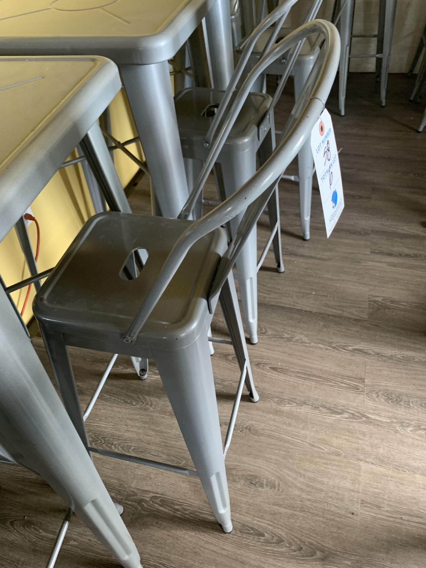 (6) Metal Stools w/ Backs