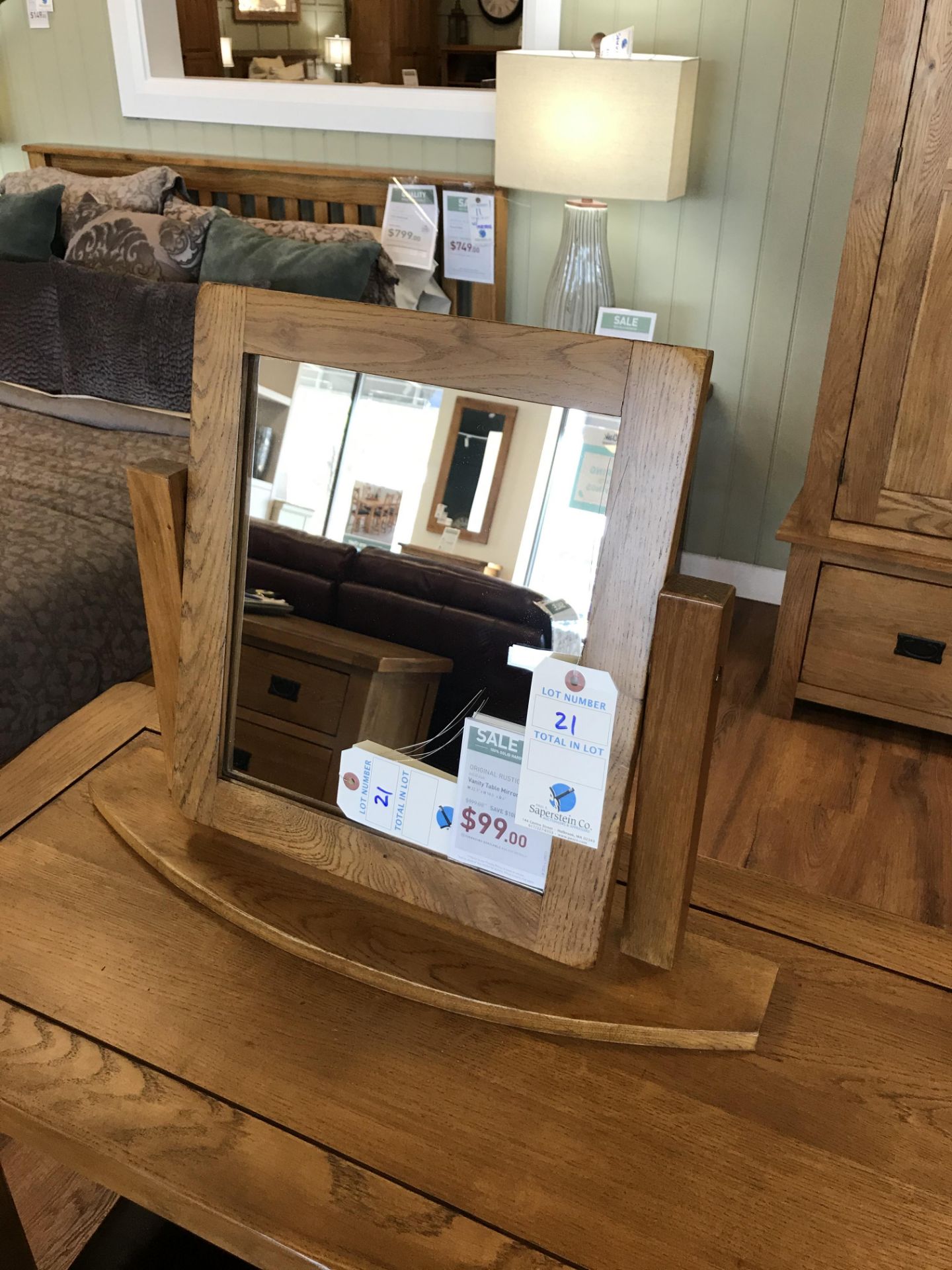 Vanity Table Mirror (Original Rustic) See Picture For Dimensions and Product Info