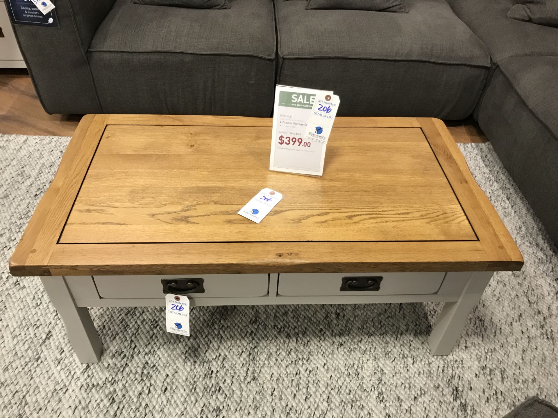 4 Drawer Storage Coffee Table (Kemble) See Picture For Dimensions and Product Info