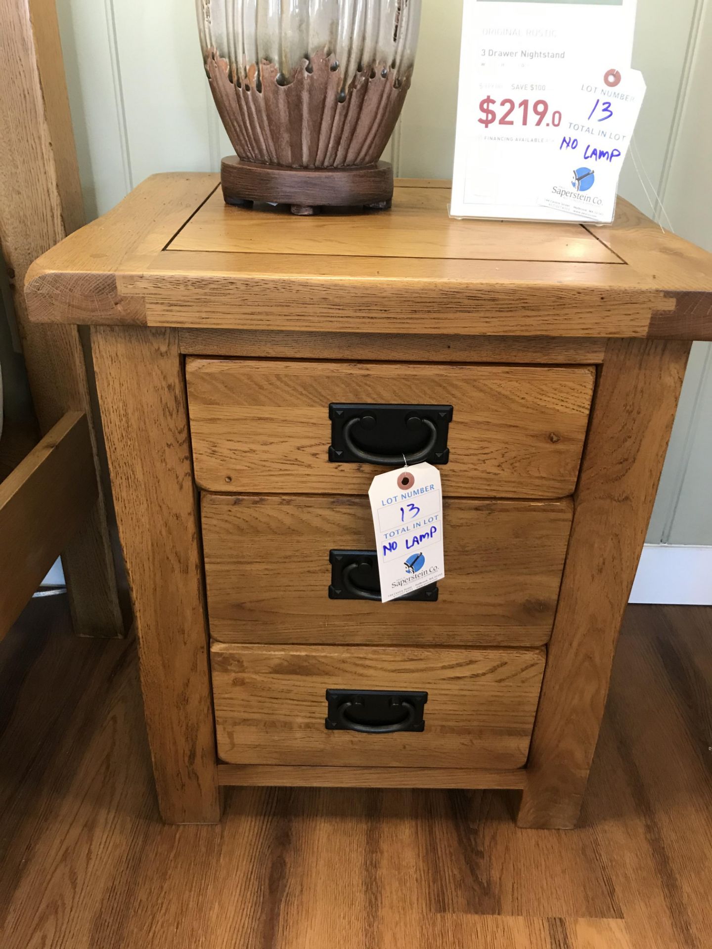 3 Drawer Nightstand (Original Rustic) See Picture For Dimensions and Product Info