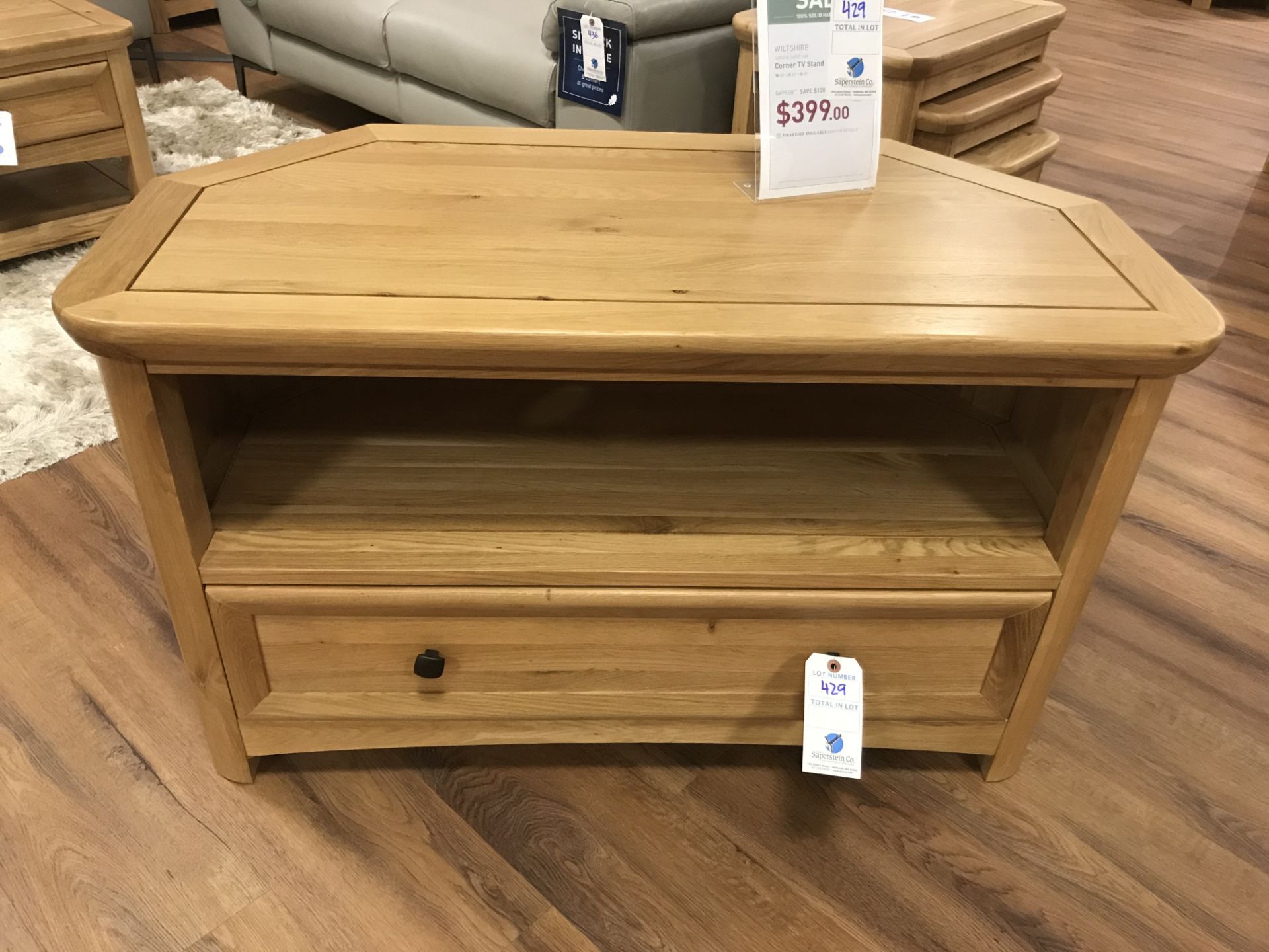 Corner TV Stand (Wiltshire) See Picture For Dimensions and Product Info