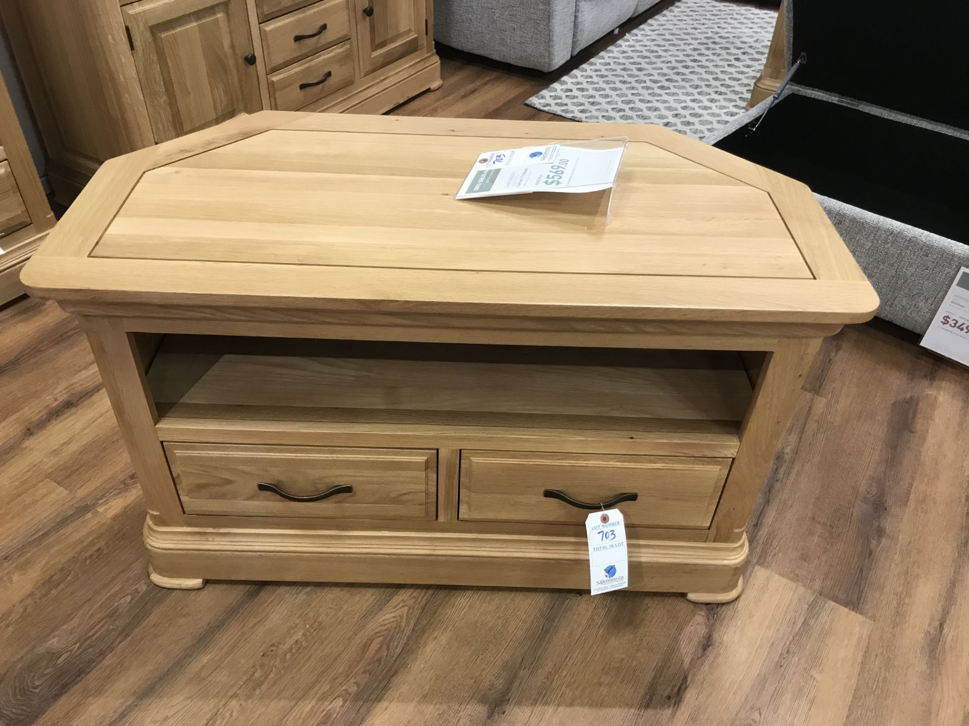 Corner TV Stand (Canterbury) See Picture For Dimensions and Product Info