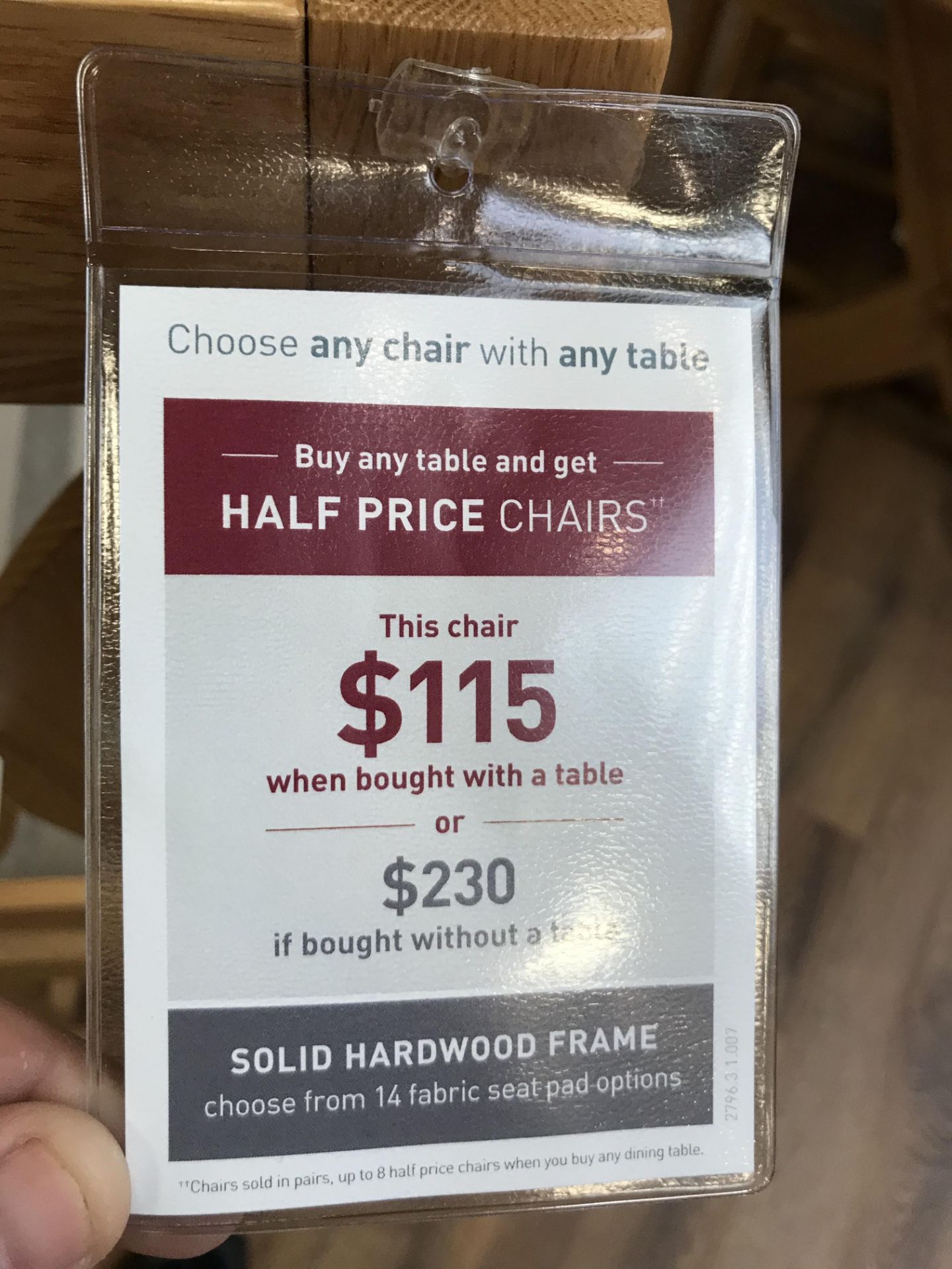 (6) Solid Hardwood Frame Chairs - Image 3 of 4