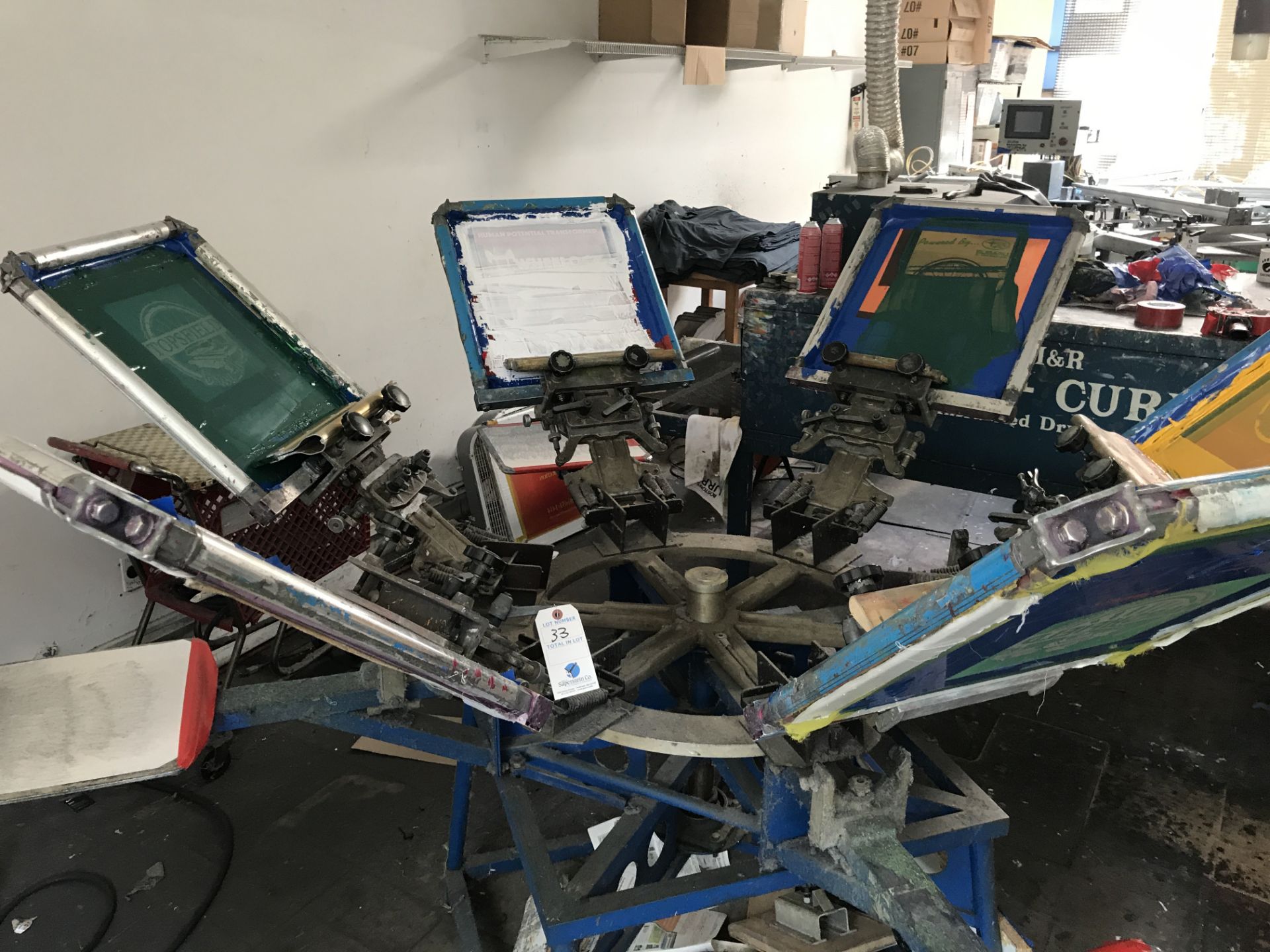 Hopkins 6-Color, 4 Arm Manual Screen Printing Carousel #MRD5200