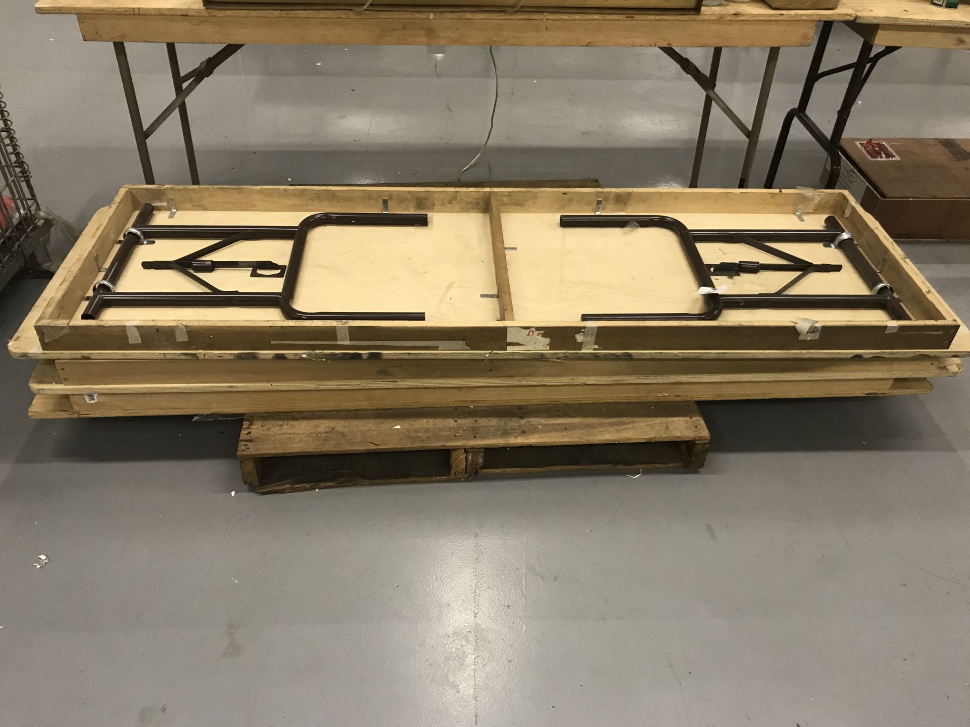 (5) 6' Wood Top Folding Tables