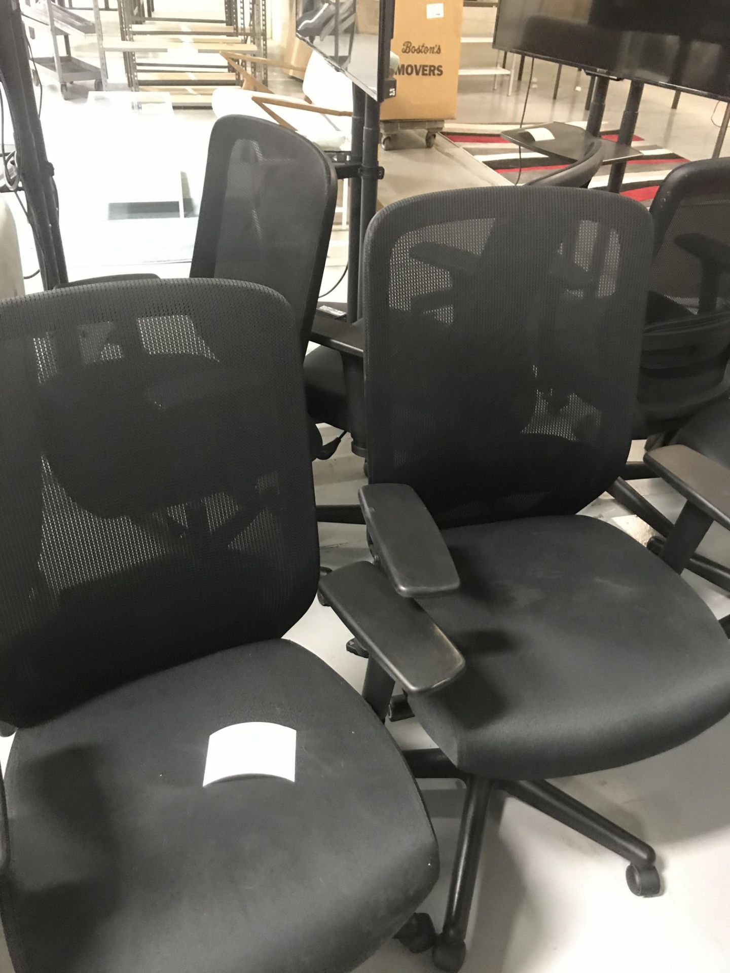 (5) 2018 Hon Mesh Back Upholstered Seat Adjustble Height & Back Star Base Swivel Arm Chair