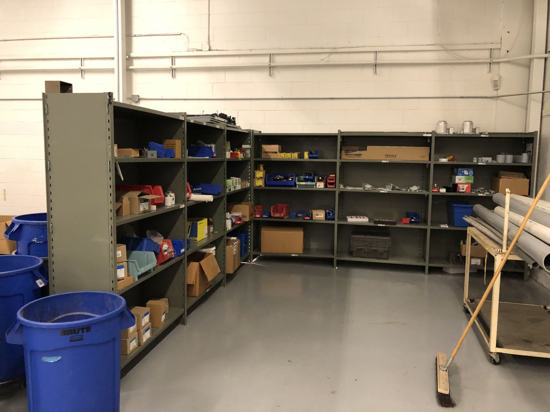 (6) Sec. Metal Shelving 4'x15x6' ( No Content )