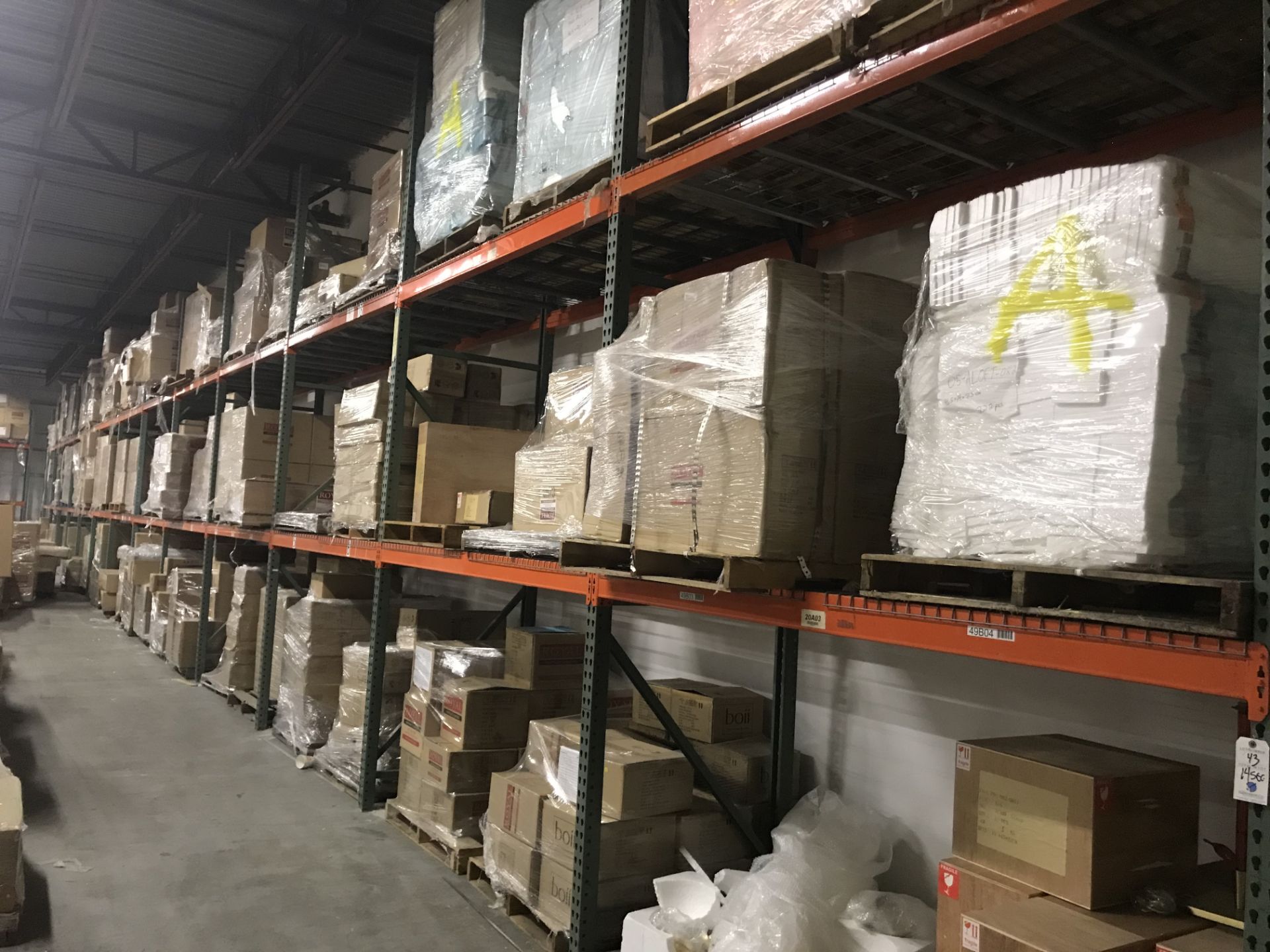 (14) Sections 8'x42"x15' Pallet Racking