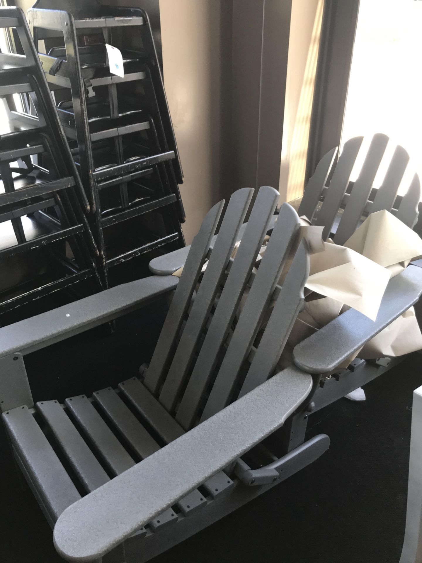 (3) Pollywood All Weather Grey Adirondack Chairs - Image 2 of 2