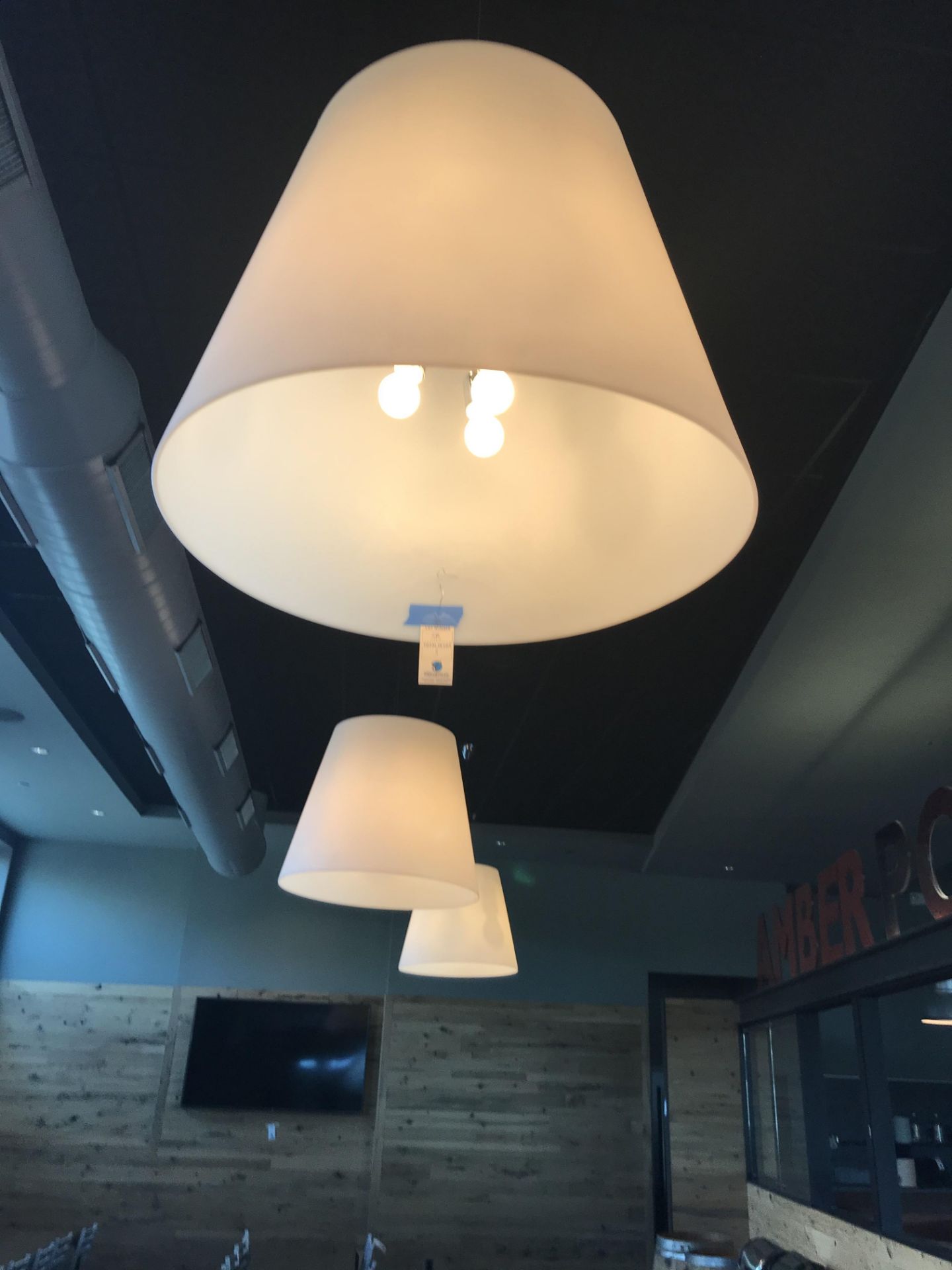 (3) 31" x 27" 3 Bulb Pendant Light - To Be Disconnected By Customers Licensed Electrician