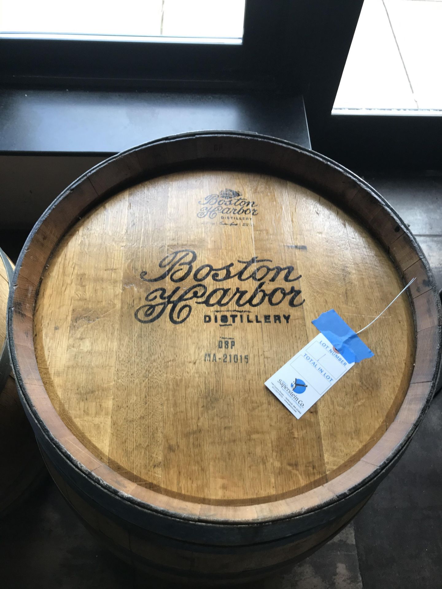 Boston Harbor Distillery Whiskey Barrel (37"H x 28"Diameter)