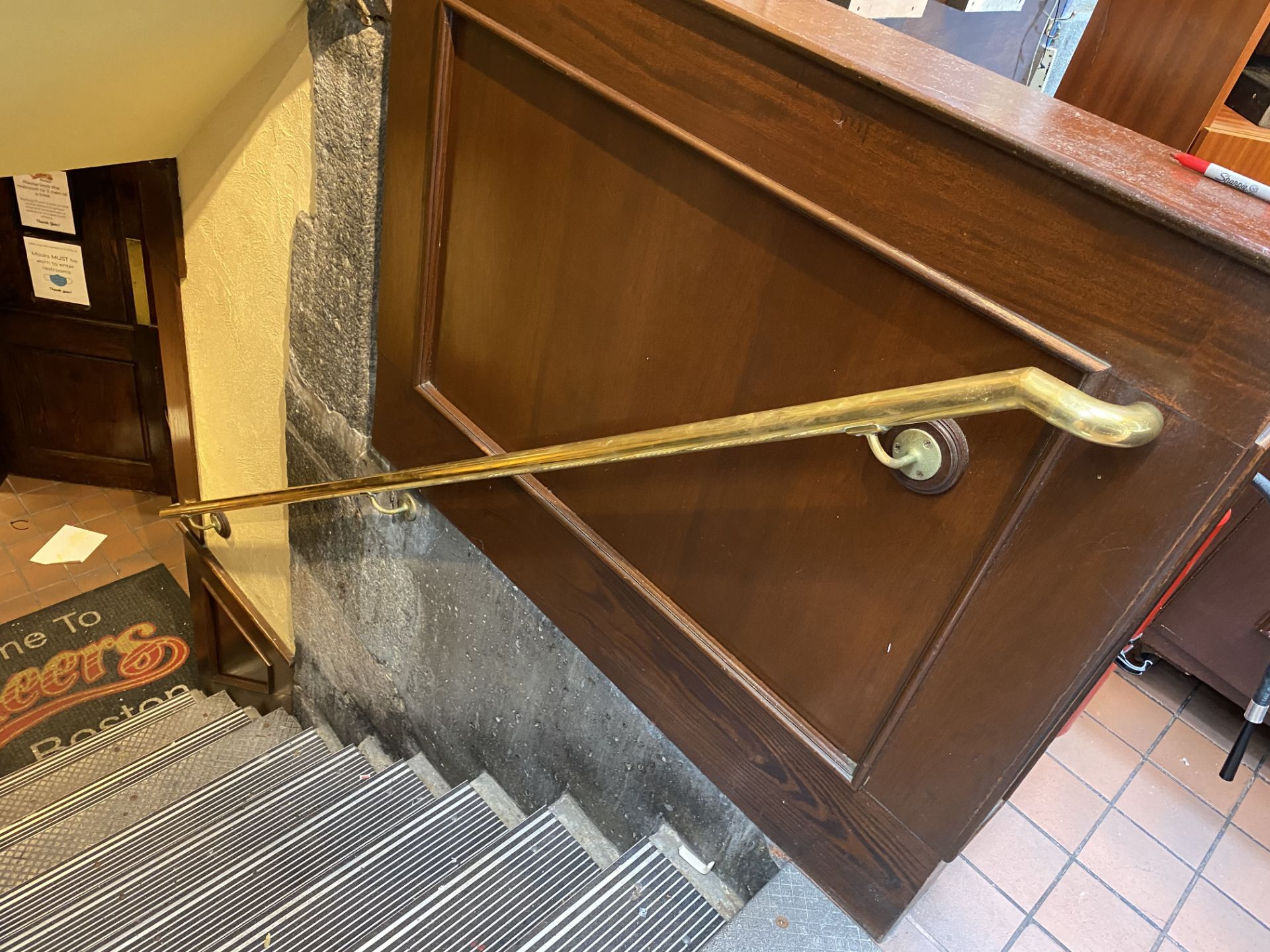 (2) 10' Brass Mounted Hand Rails - Image 2 of 2