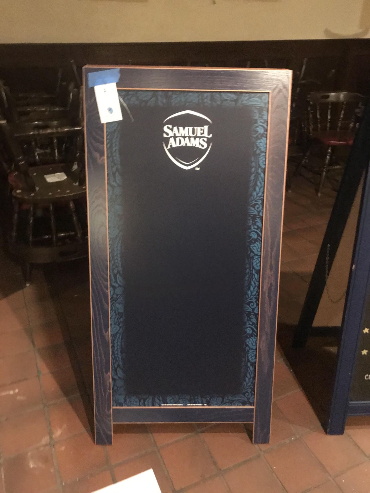 Wood Base A Frame Chalk Board Sign w/Sam Adams Logo