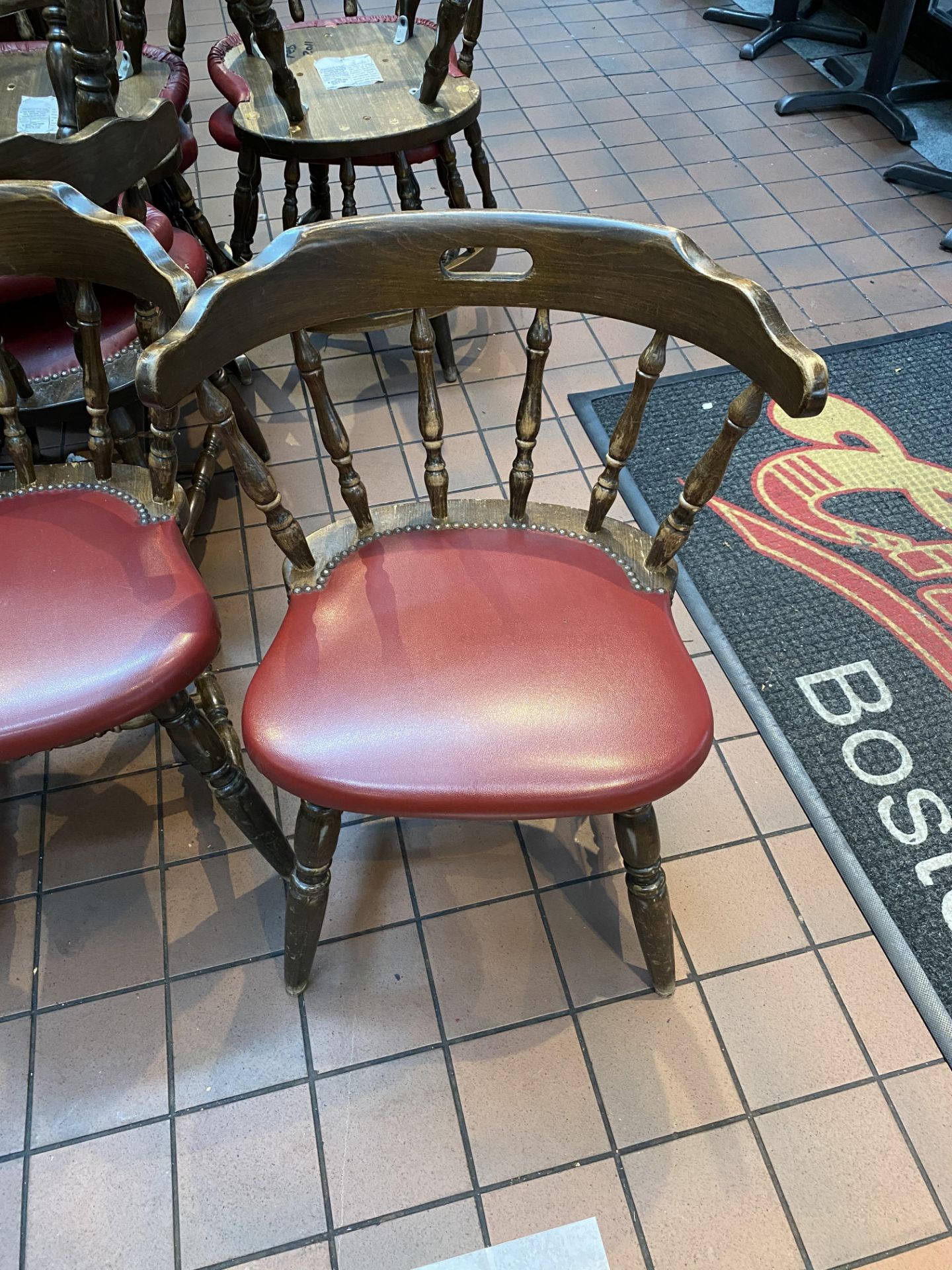 (40) Wood Upholstered Seat Mates Chairs