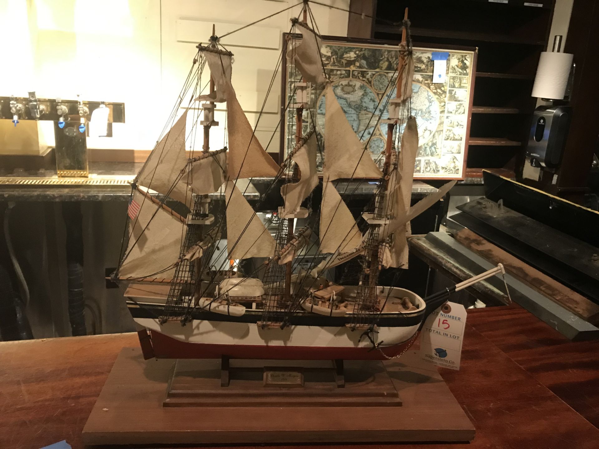 Charles W. Morgan Circa 1811 Wood Base Ship Model